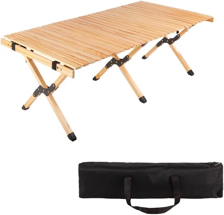 folding wood picnic table with carrying case