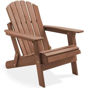 Casafield Folding Adirondack Chair Cedar Wood Outdoor Fire Pit Lounge Chairs for Patio, Deck, Yard, Lawn and Garden Seating