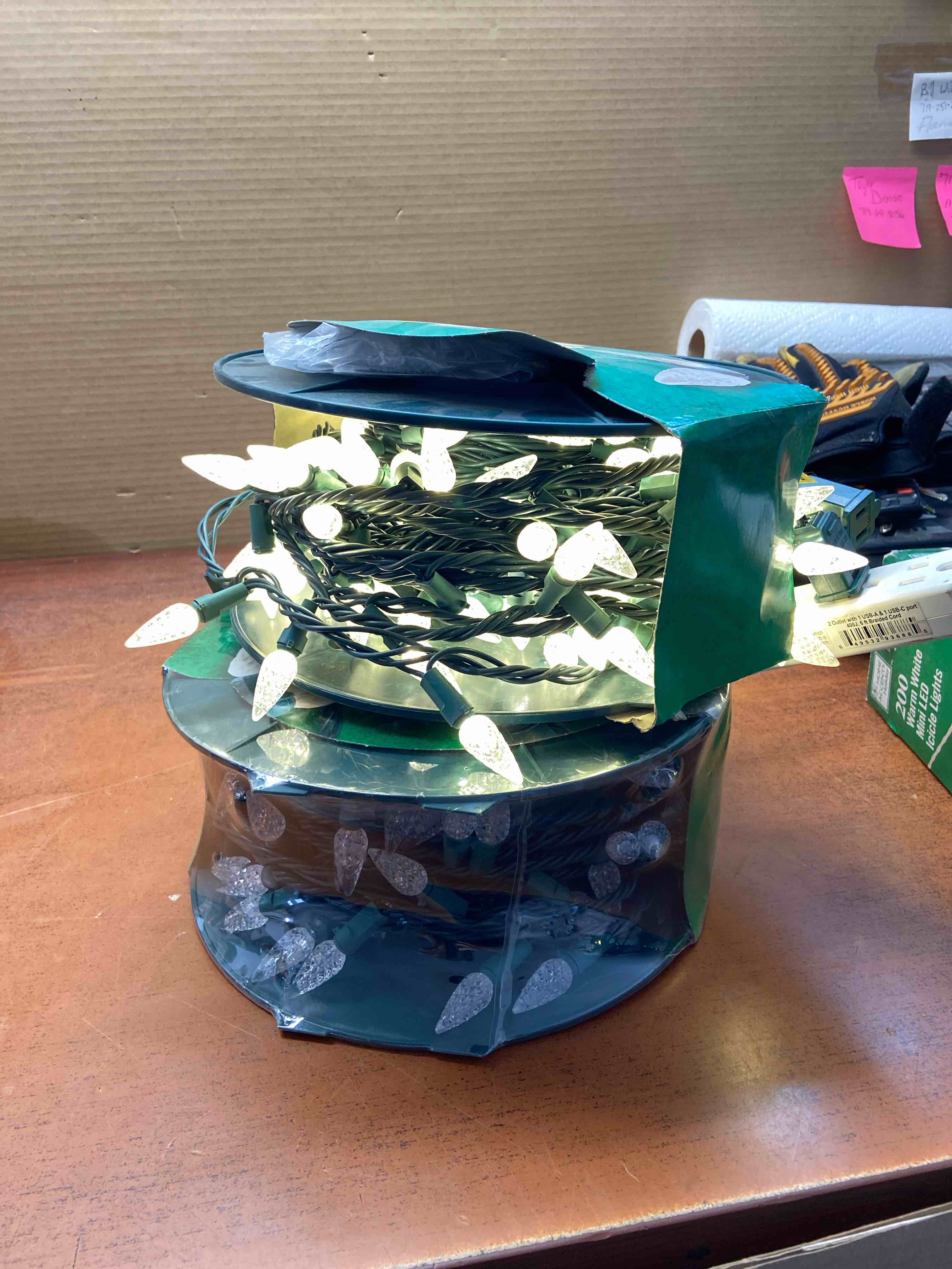 150 Count Warm White Faceted Steady Lit Super Bright C6 LED Lights