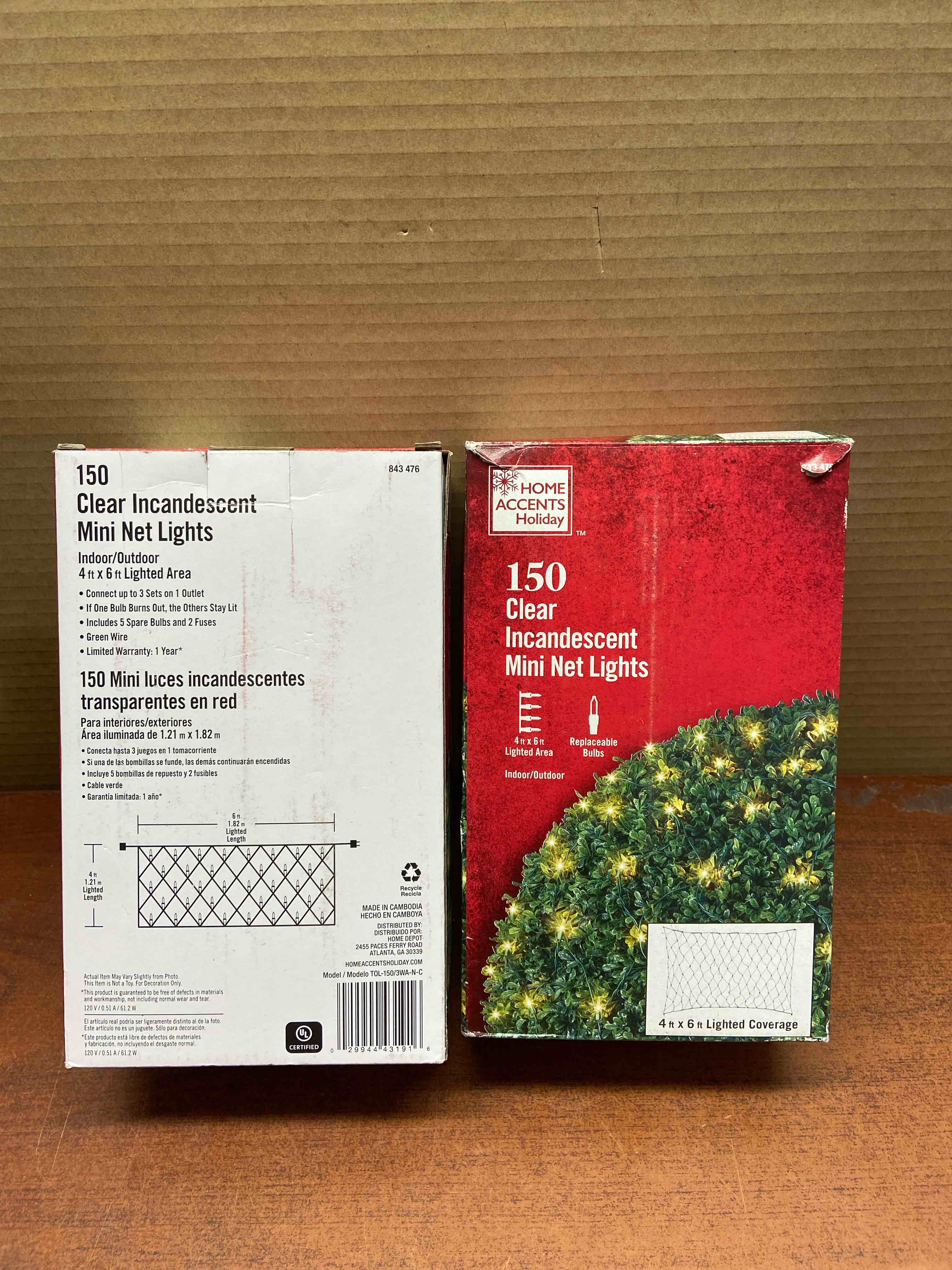 Home Accents Holiday 150 Mini Incandescent Clear Net Lights