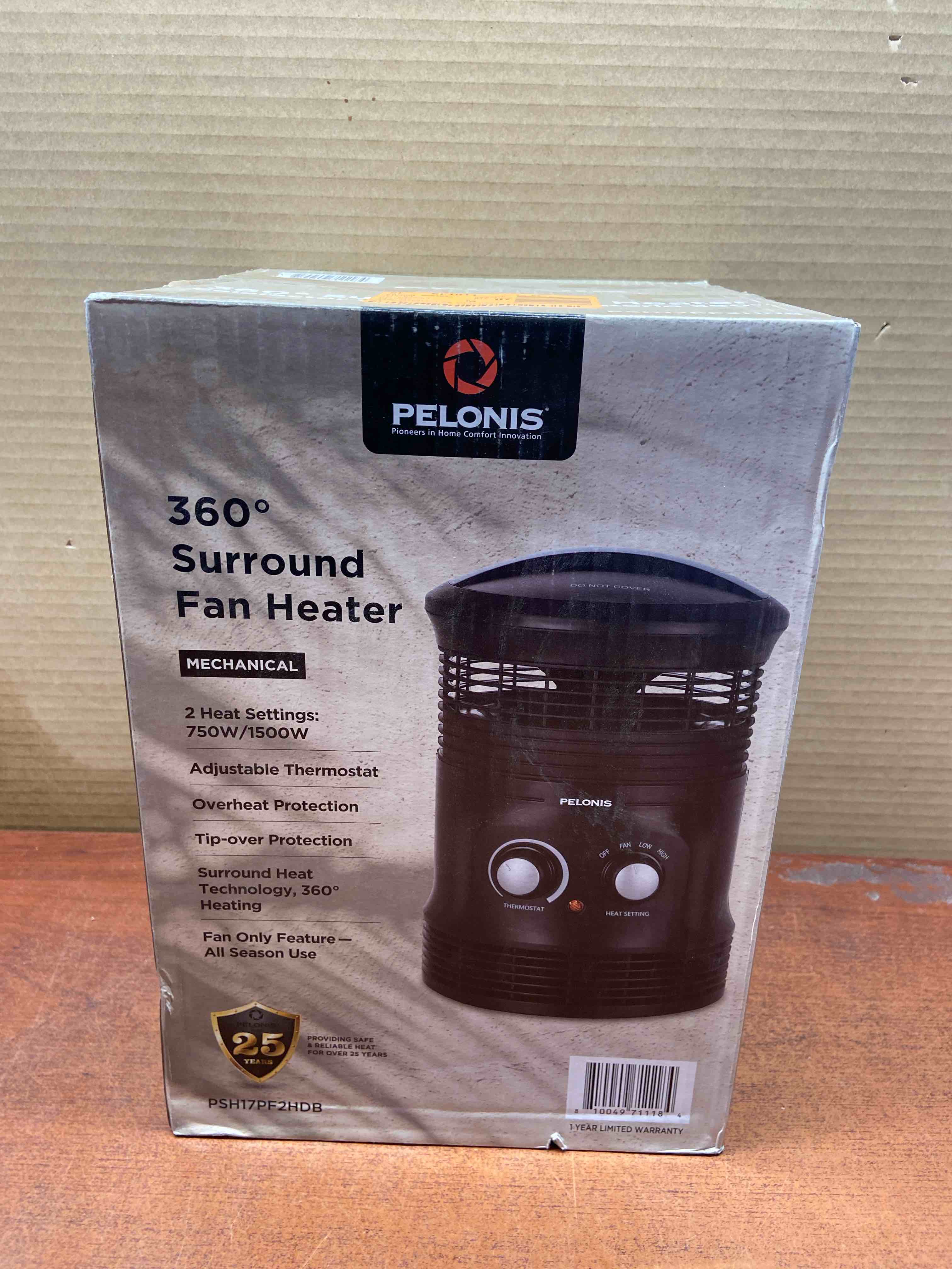 Pelonis 1500-Watt 360° Surround Fan Heater, Black