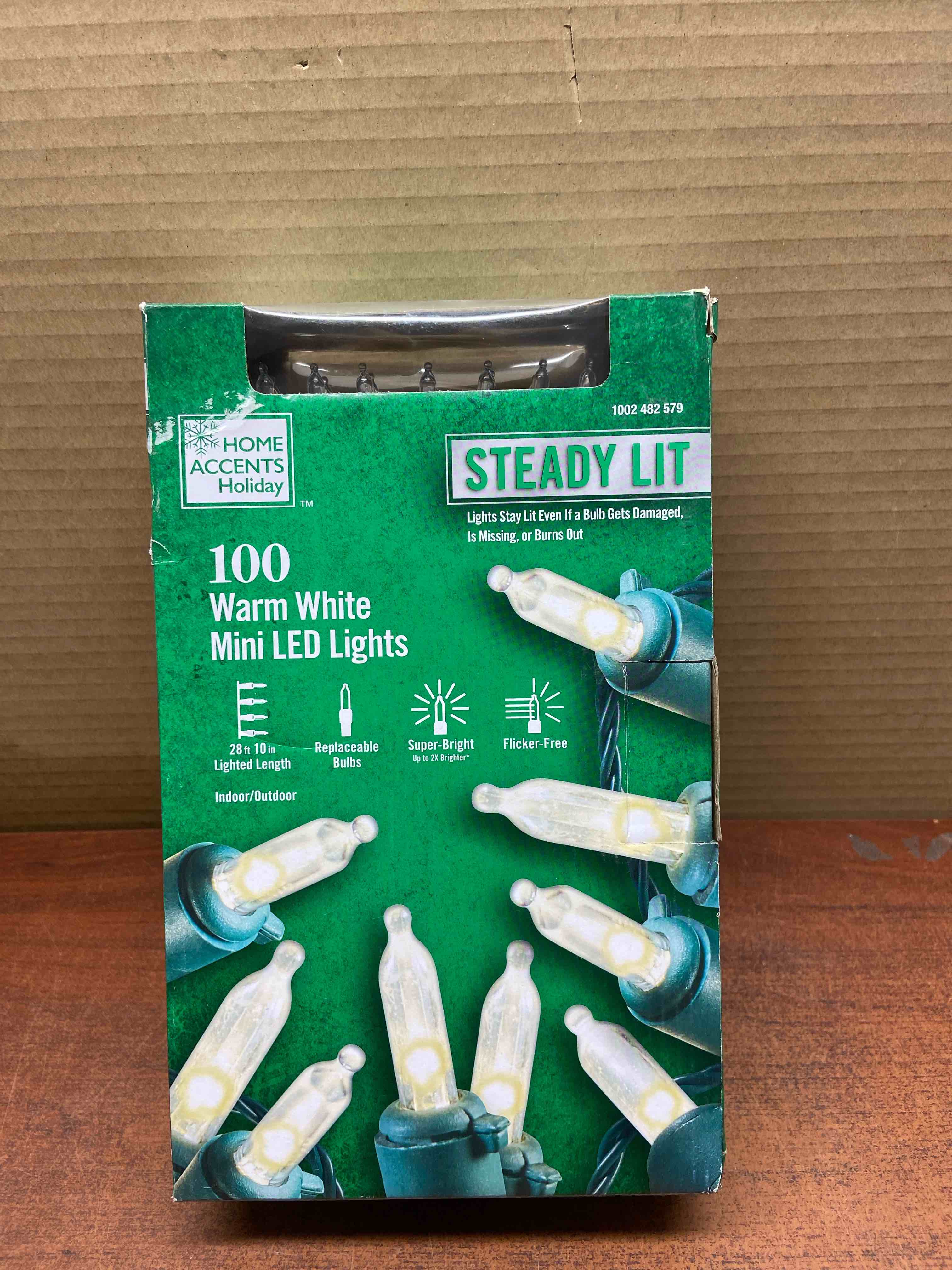 Home Accents Holiday 100L Warm White Christmas Mini LED String Lights