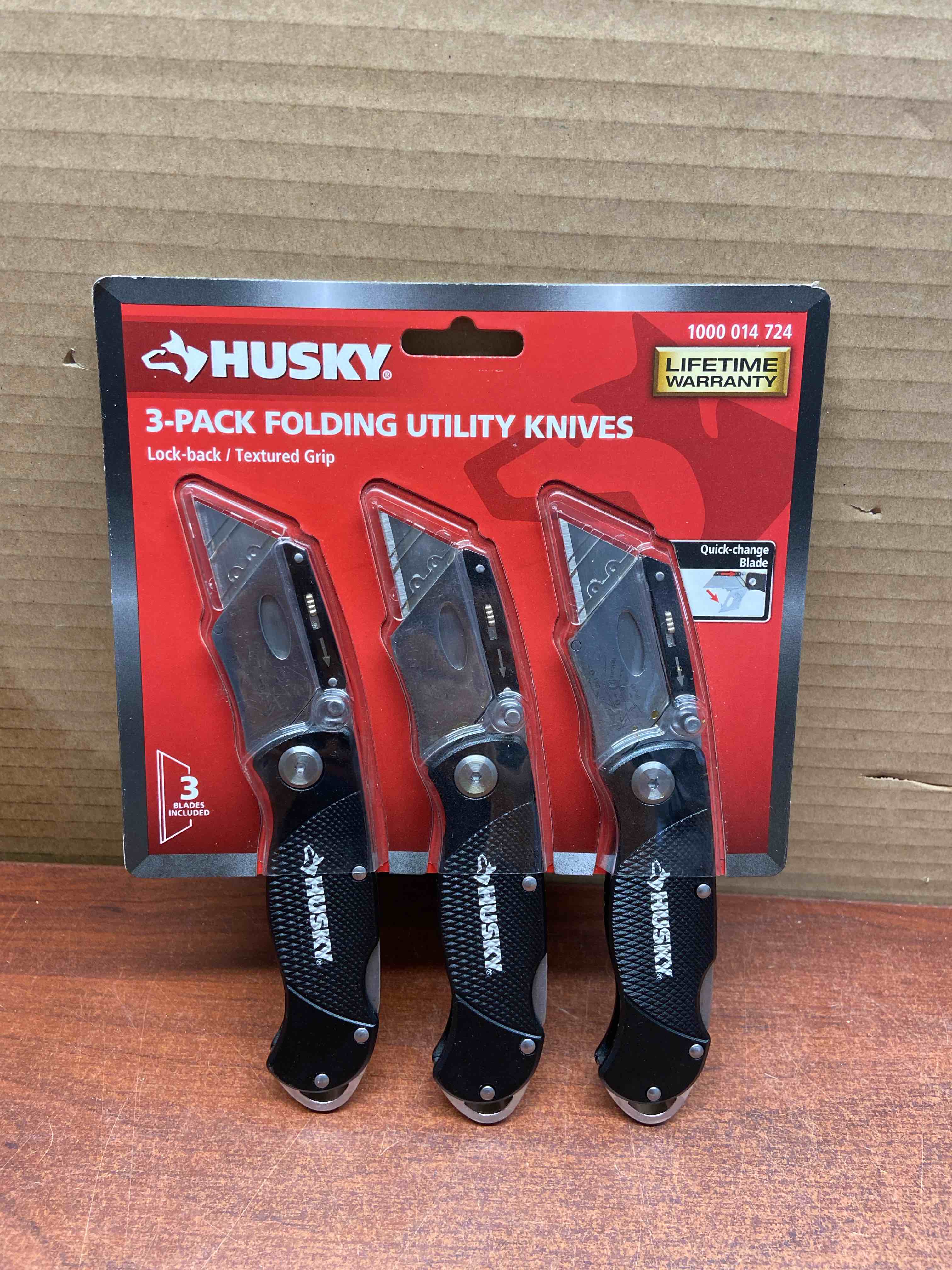 Husky Folding LockBack Utility Knife (3-Piece)