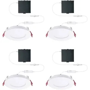 Commercial Electric 4 in. LED Slim 3 CCT Canless - White (4-Pack)