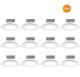 Commercial Electric 6 in. LED Slim 3 CCT Canless - White - (12-Pack)