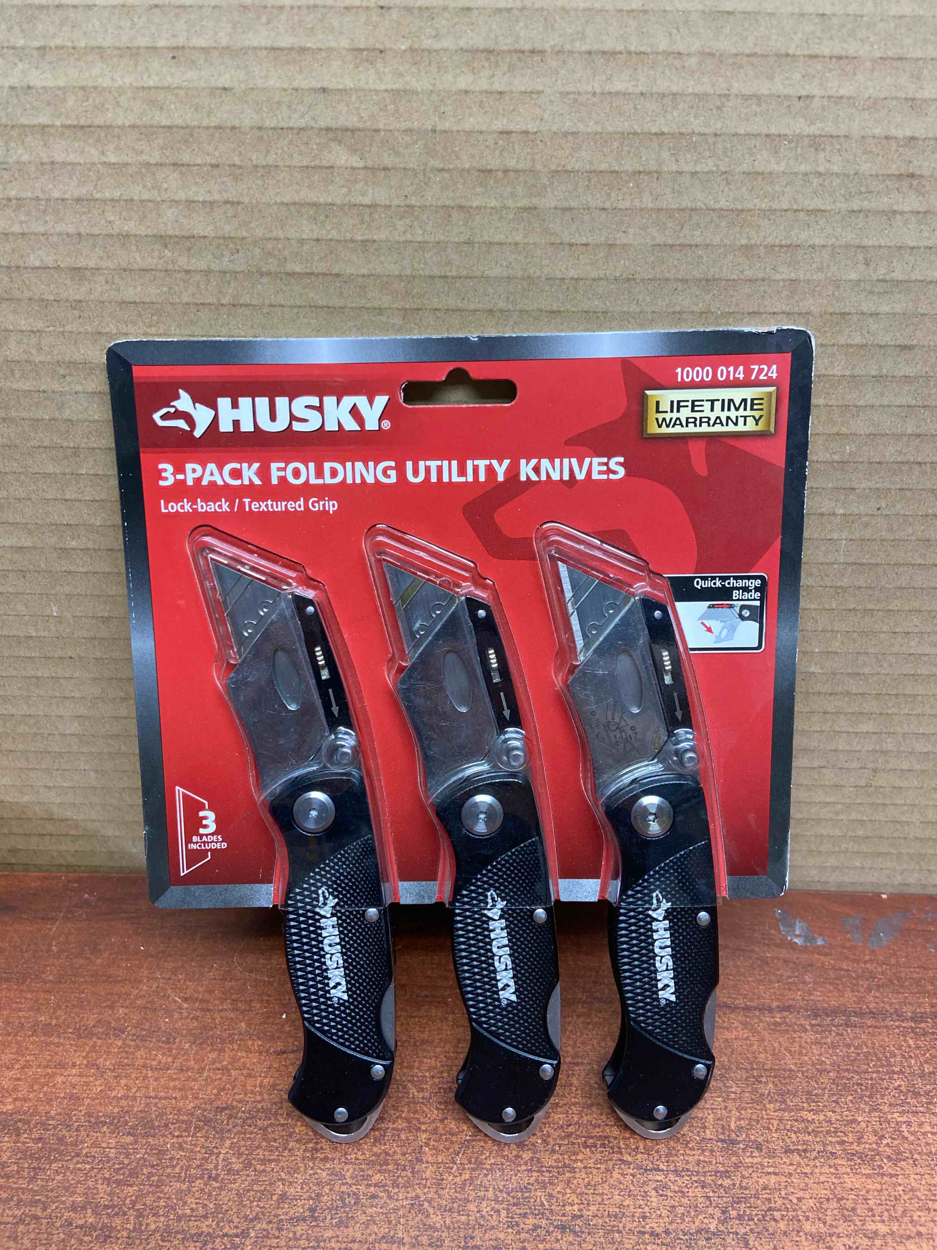 Husky Folding LockBack Utility Knife (3-Piece)