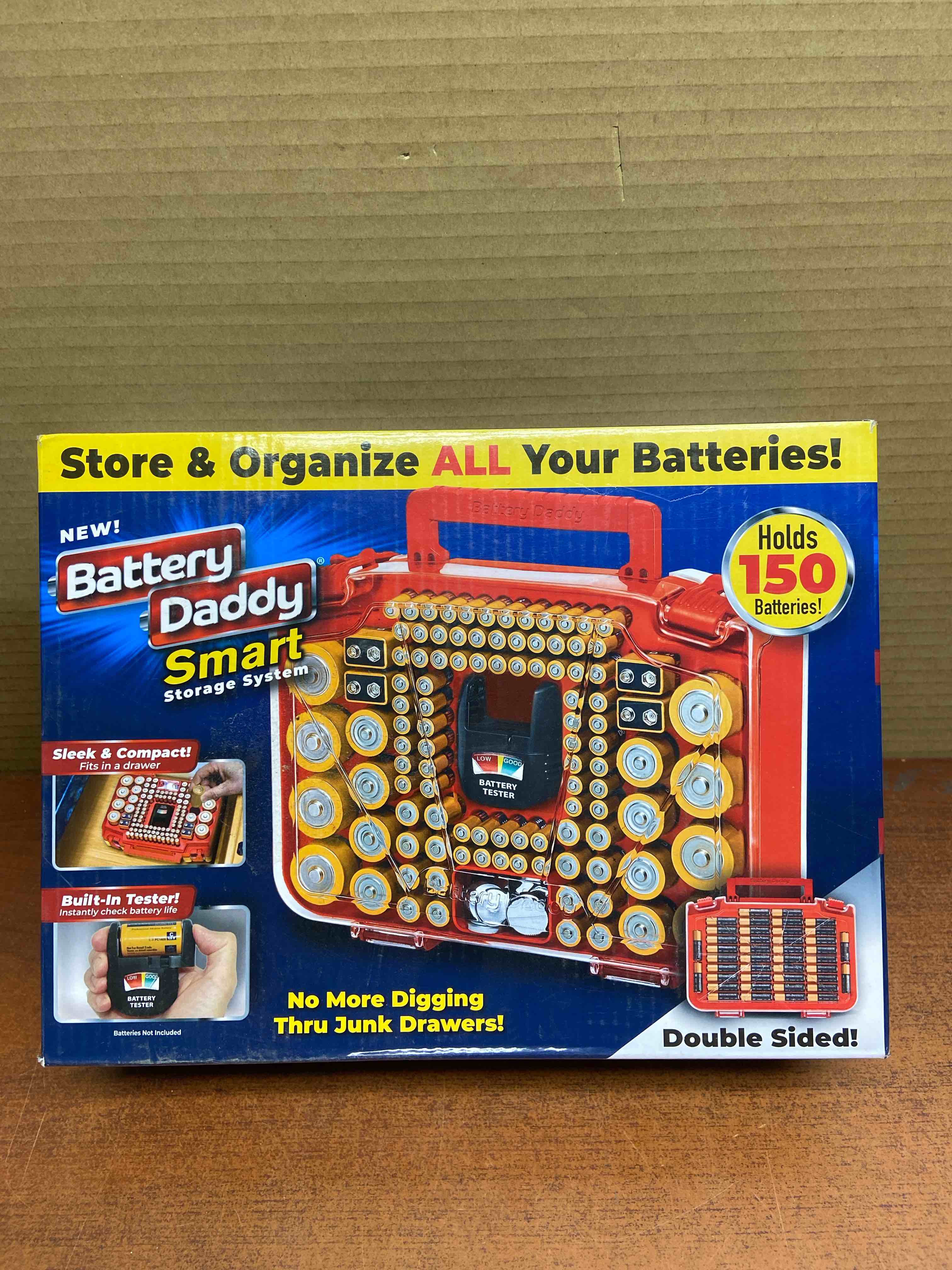 Ontel Battery Daddy Smart  Battery Storage System with Built in Battery Tester to Hold Various Sizes Batteries