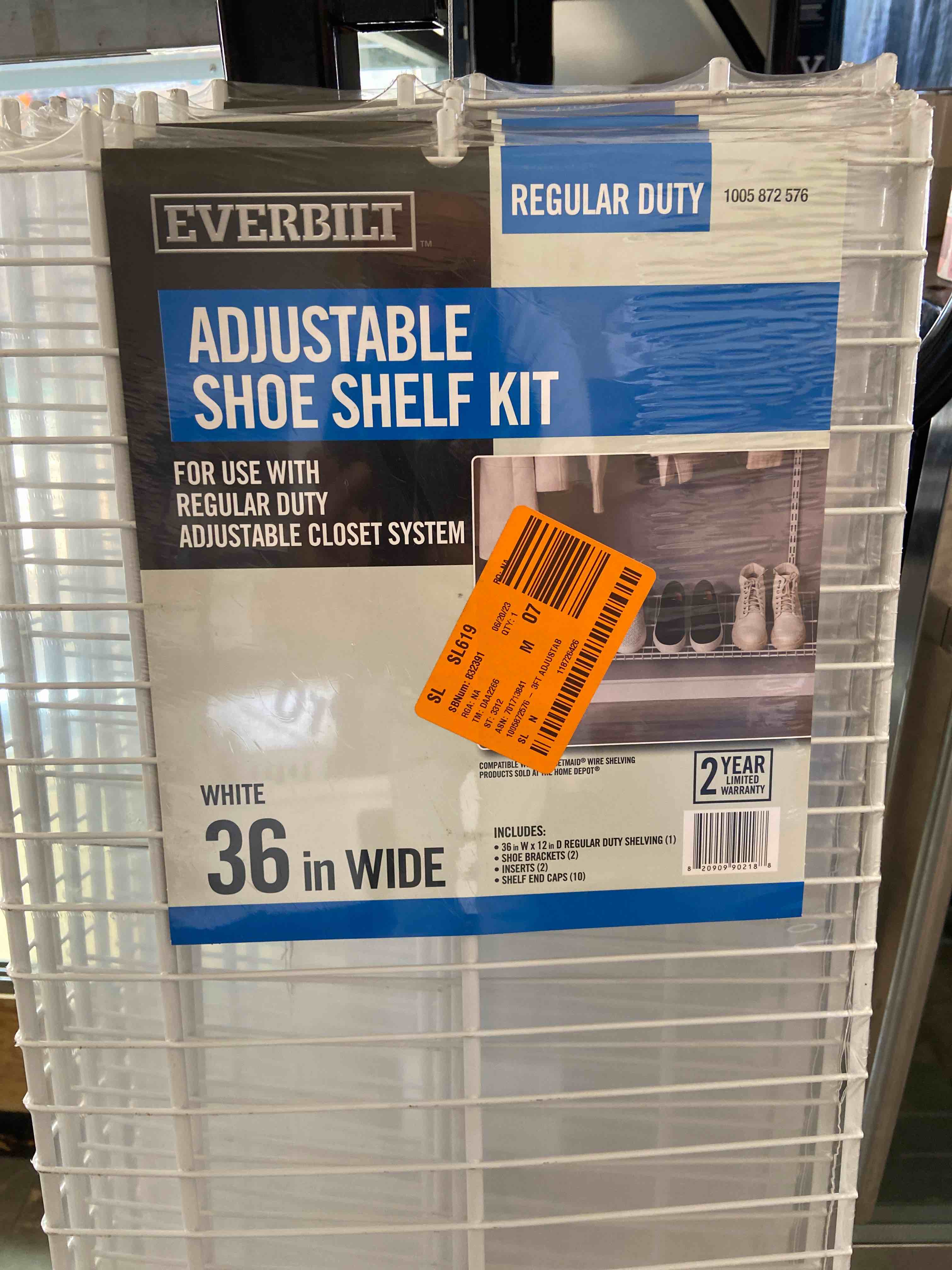 Everbilt regular duty adjustable shoe shelf kit for use with regular