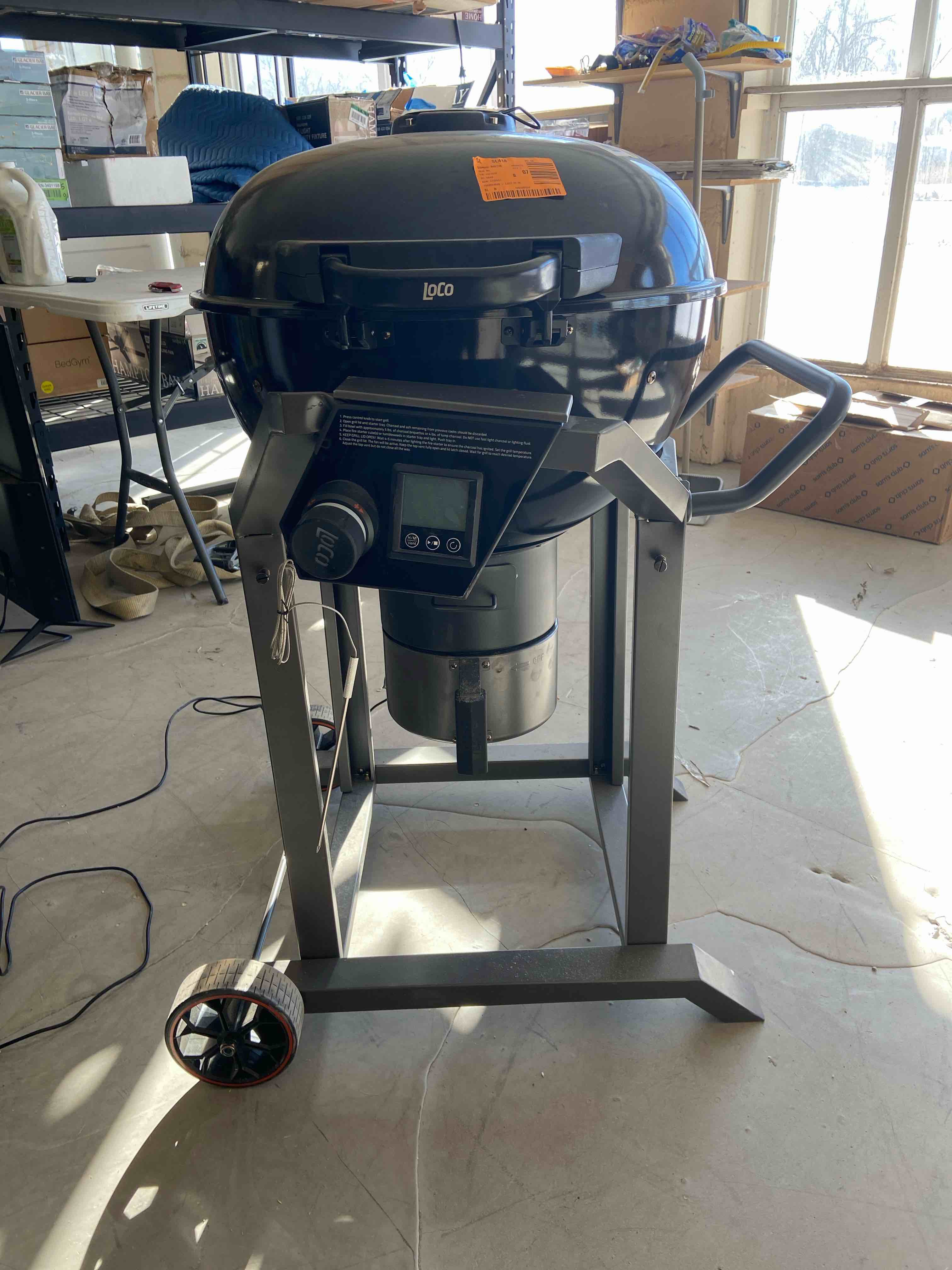 22” Loco charcoal grill*** Grill has previously been used and front display is bent please see pictures ***