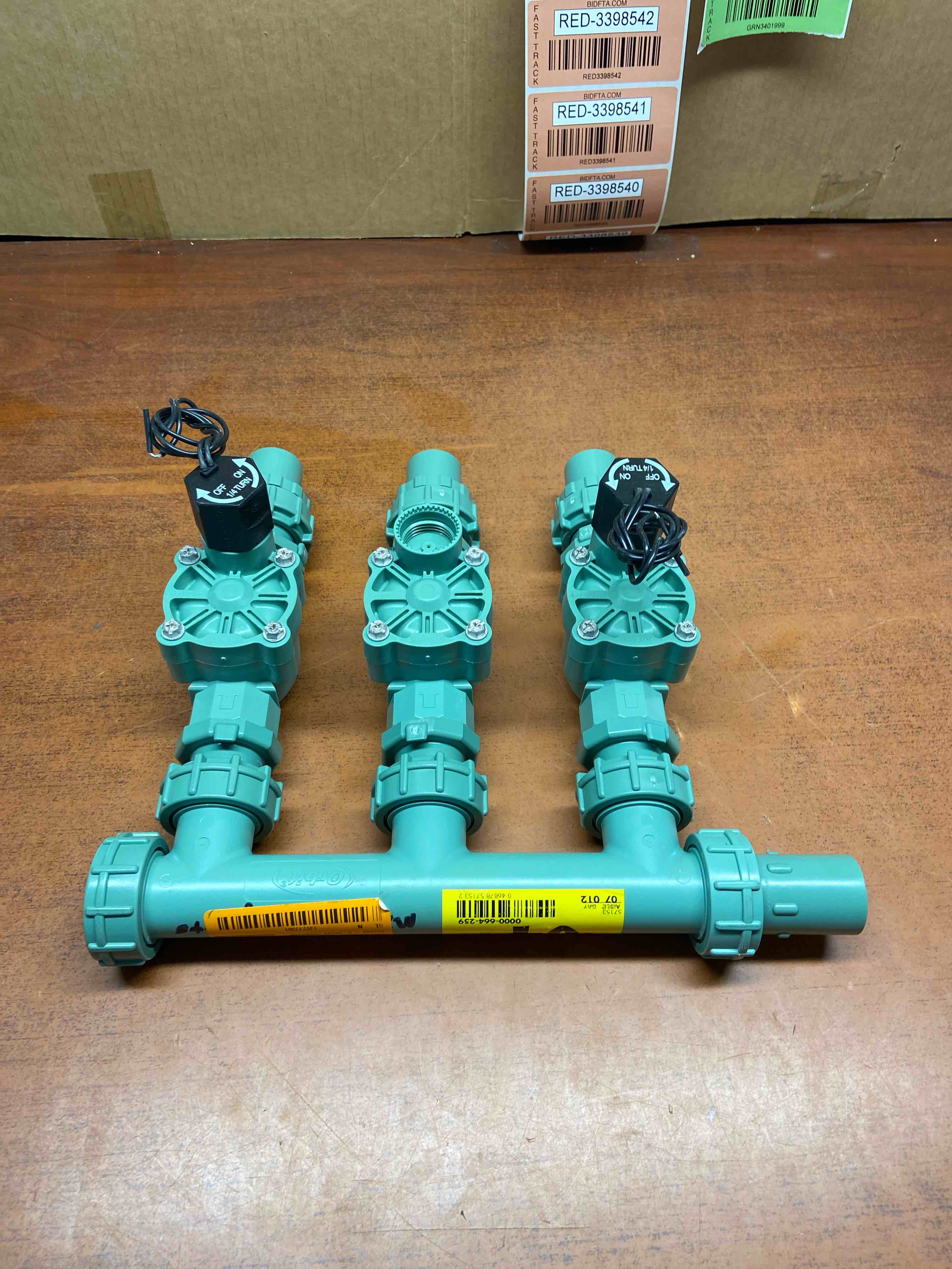 3 valve pre assembled sprinkler manifold orbit