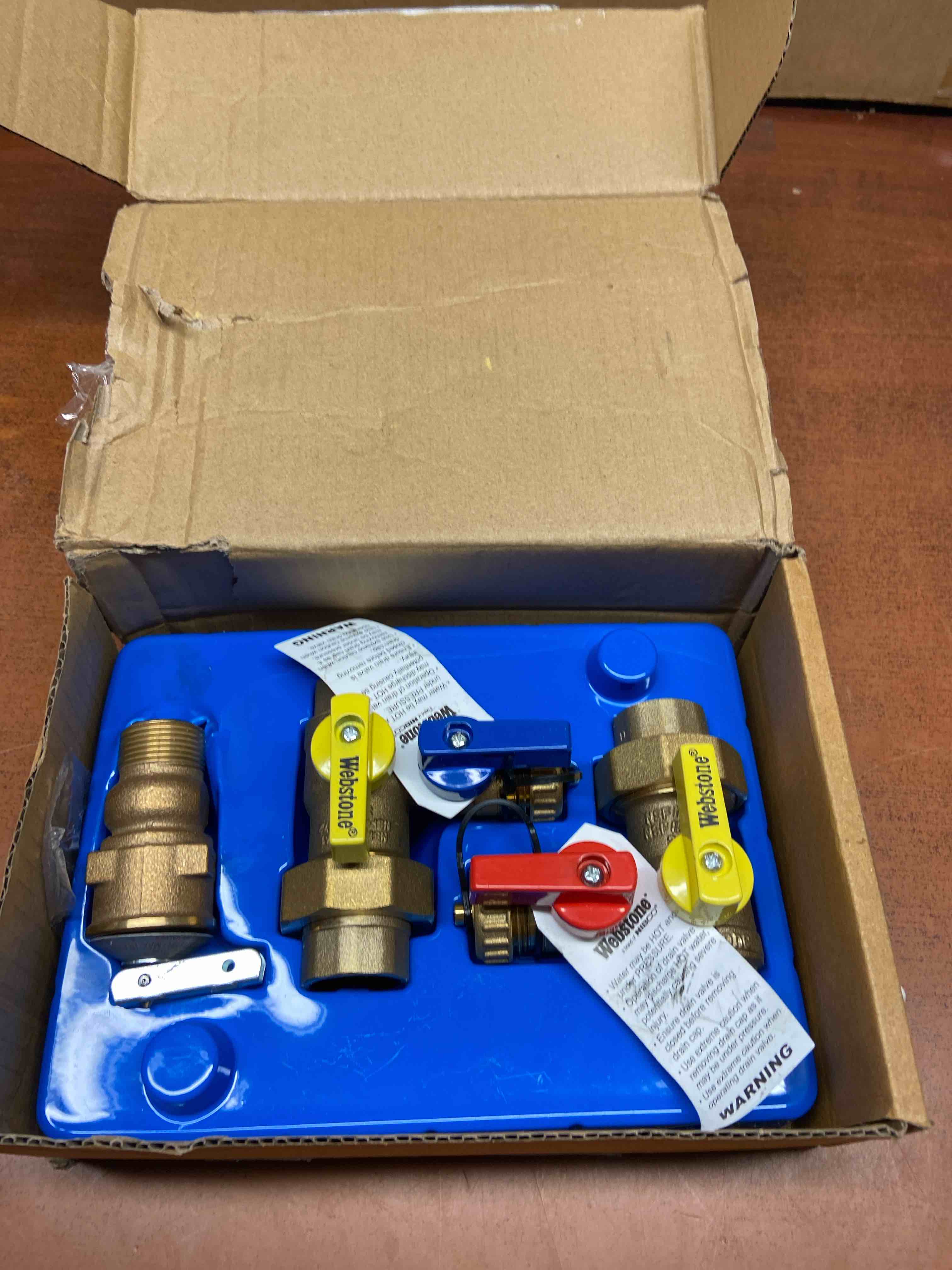 Webstone  a Brand of NIBCO 3/4 in. EXP Ultra-Compact Tankless Water Heater Service Valve Kit with 2-Lead Free Full Port Brass Ball Valves