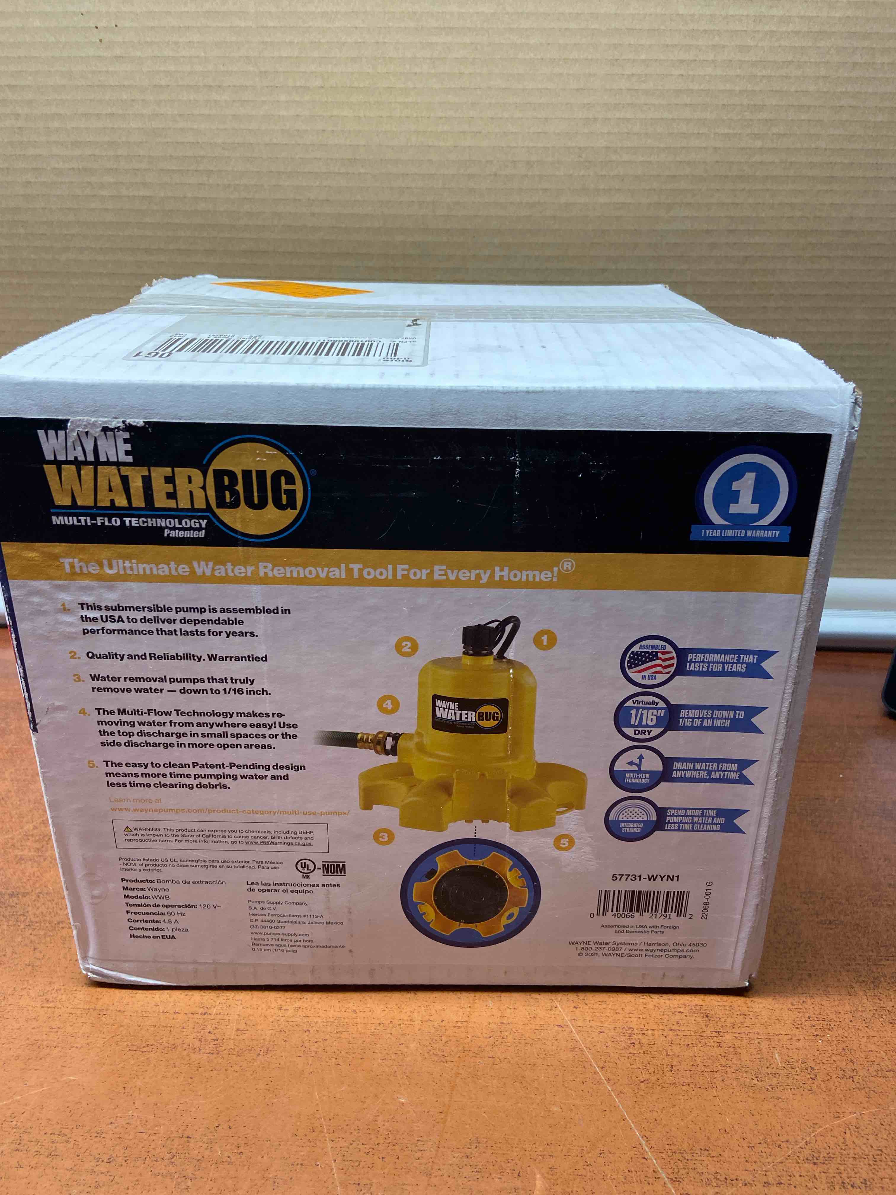 Wayne Wwb Waterbug Submersible Pump with Multi-Flo Technology