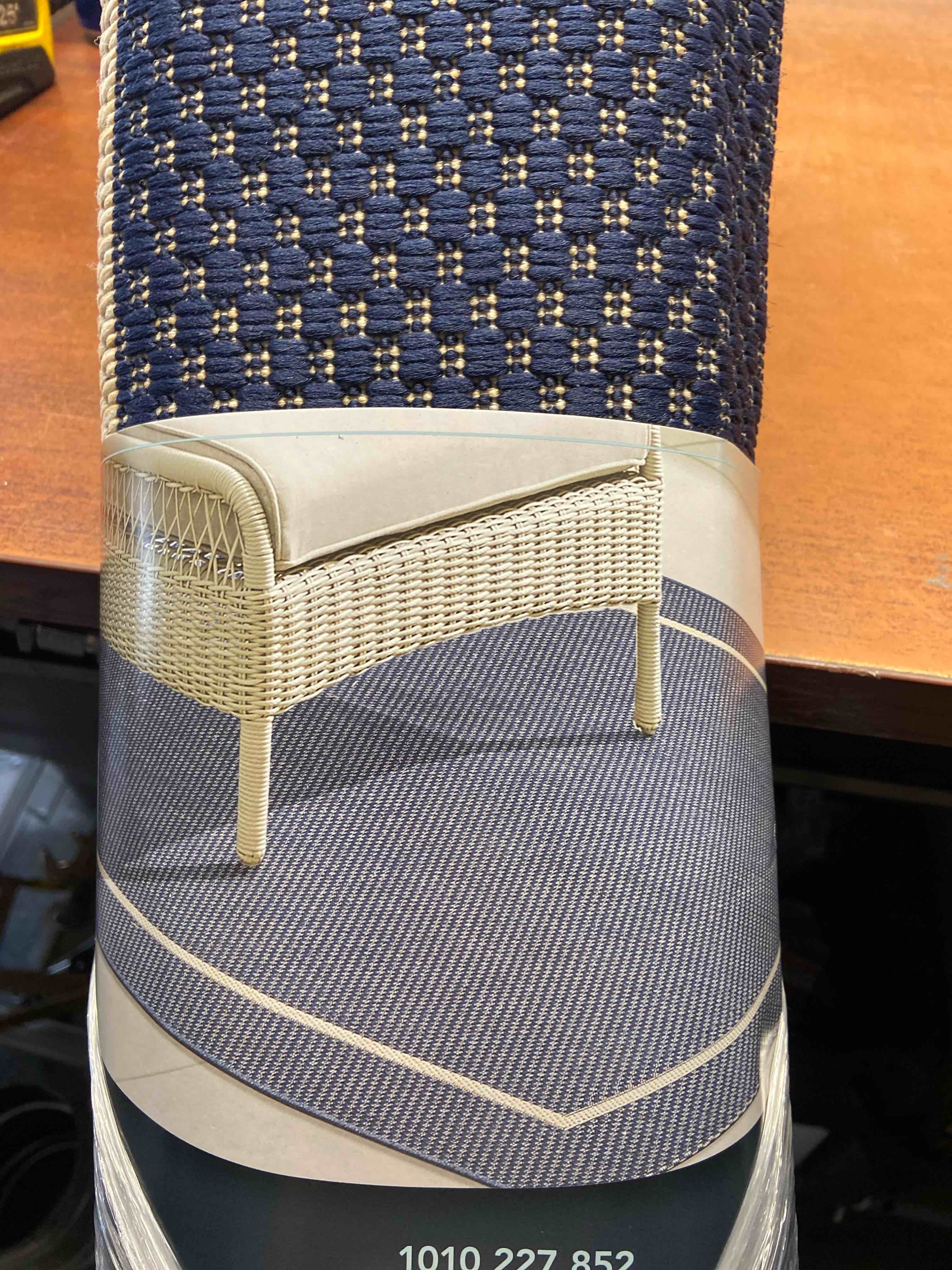 Navy 6 ft. x 9 ft. Border Indoor/Outdoor Area Rug