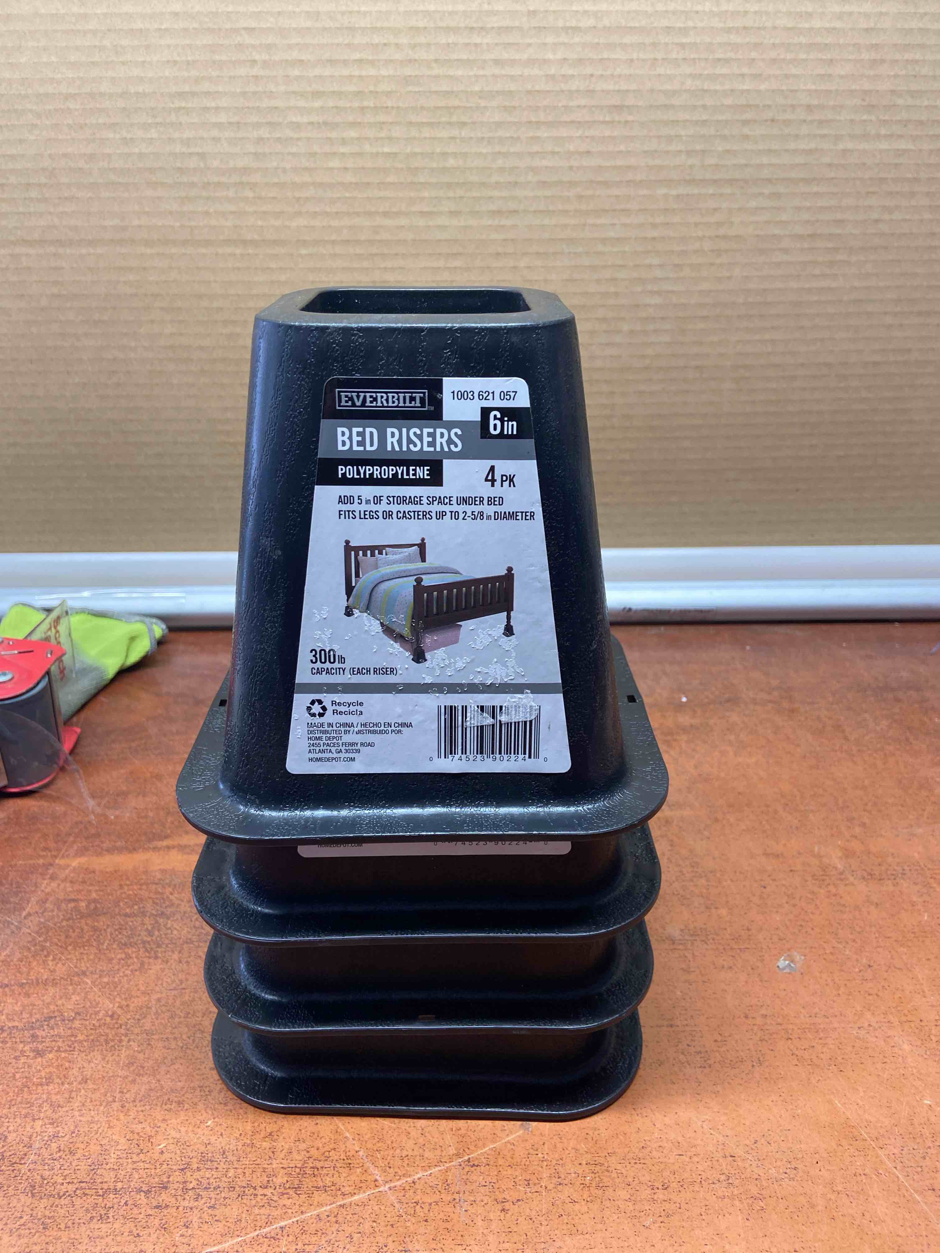 6 in. Black Bed Risers (4-Pack)