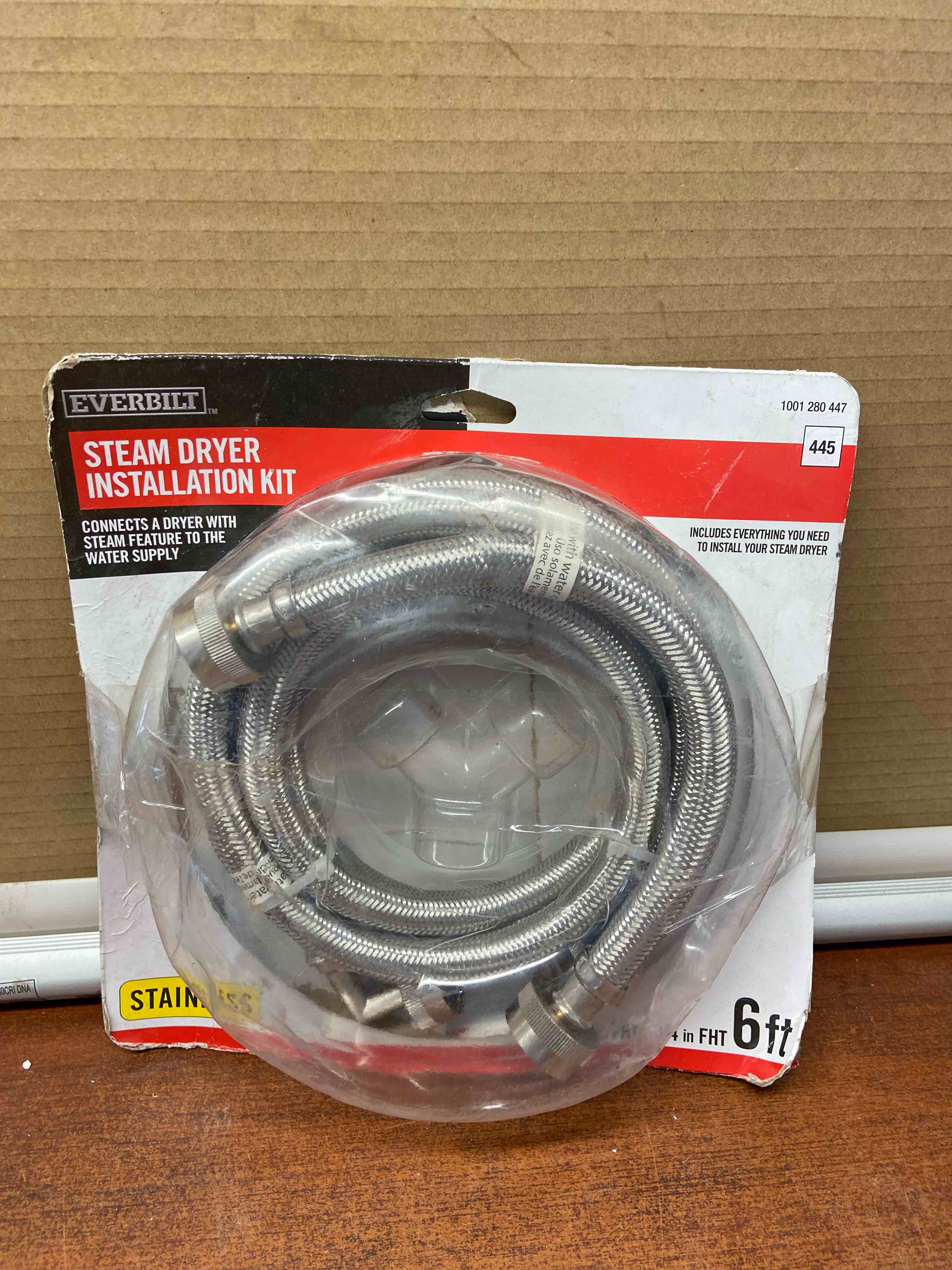 Everbilt 6 ft. Stainless Steel Steam Dryer Installation Kit, Silver