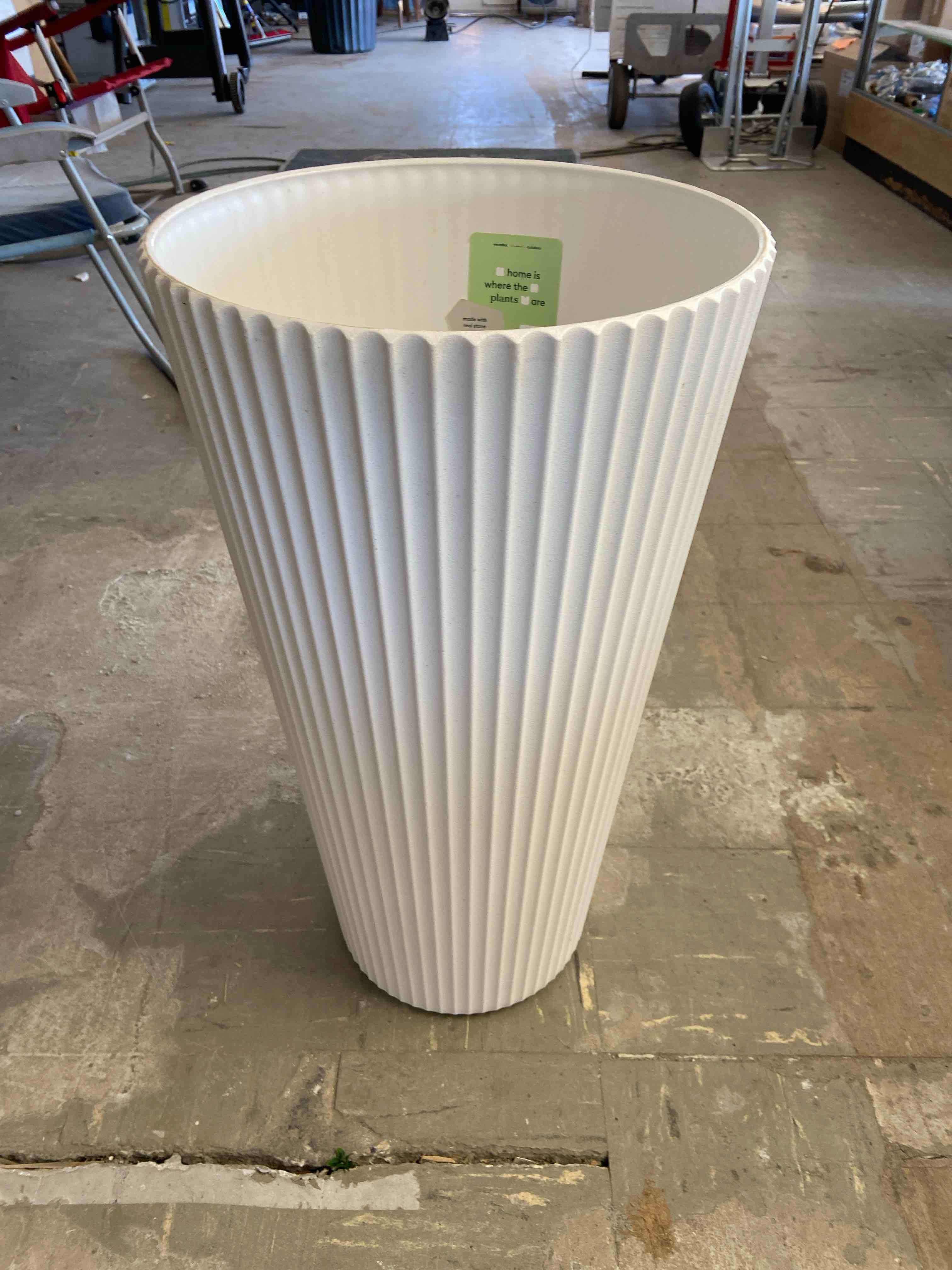 Veradek Demi Series 26  Tall Plastic-Stone Planter - White