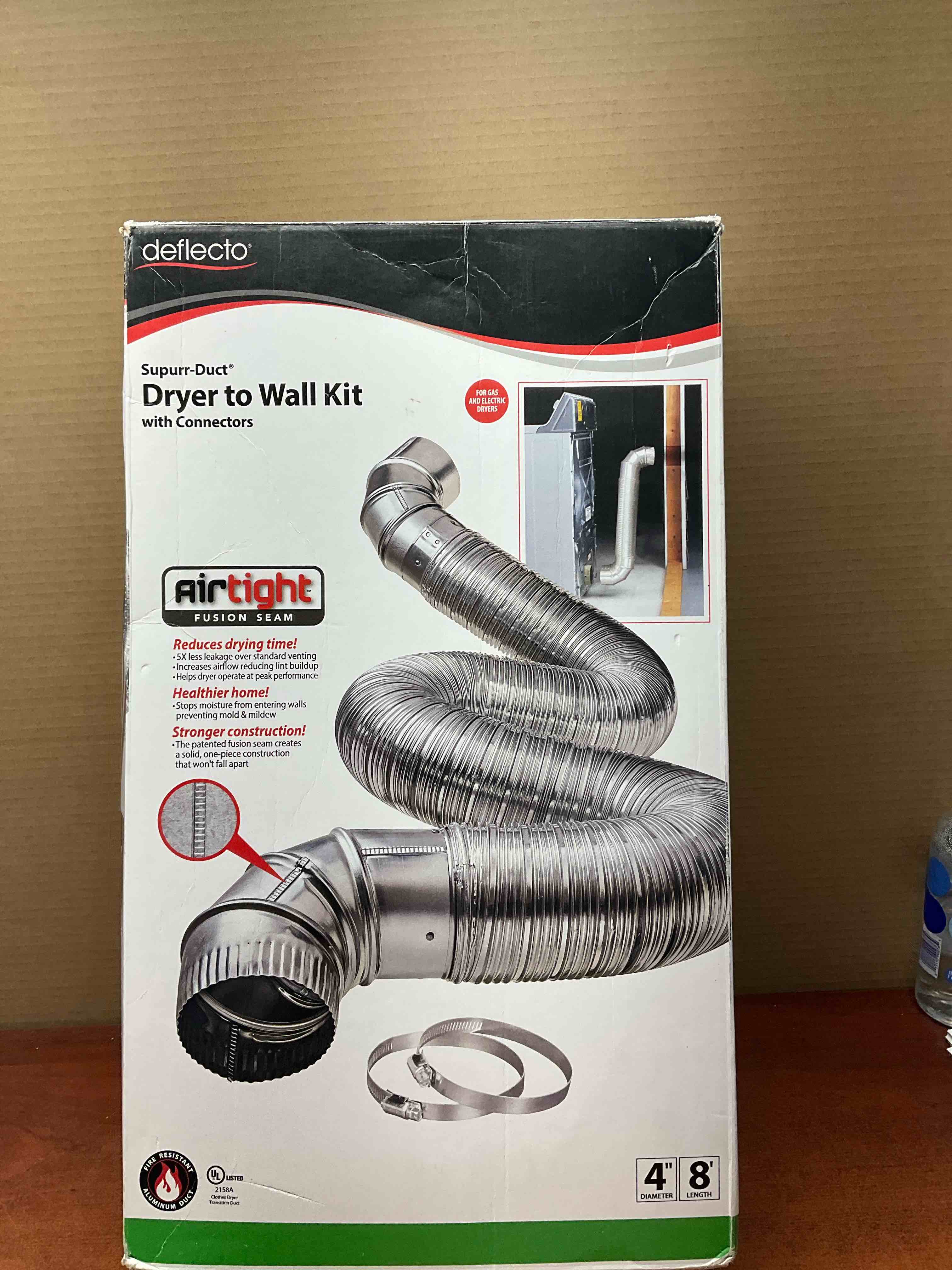 Complete Dryer Vent Hook Up Kit Air Tight 4 in. Pipe and Semi Rigid Duct UL2158A