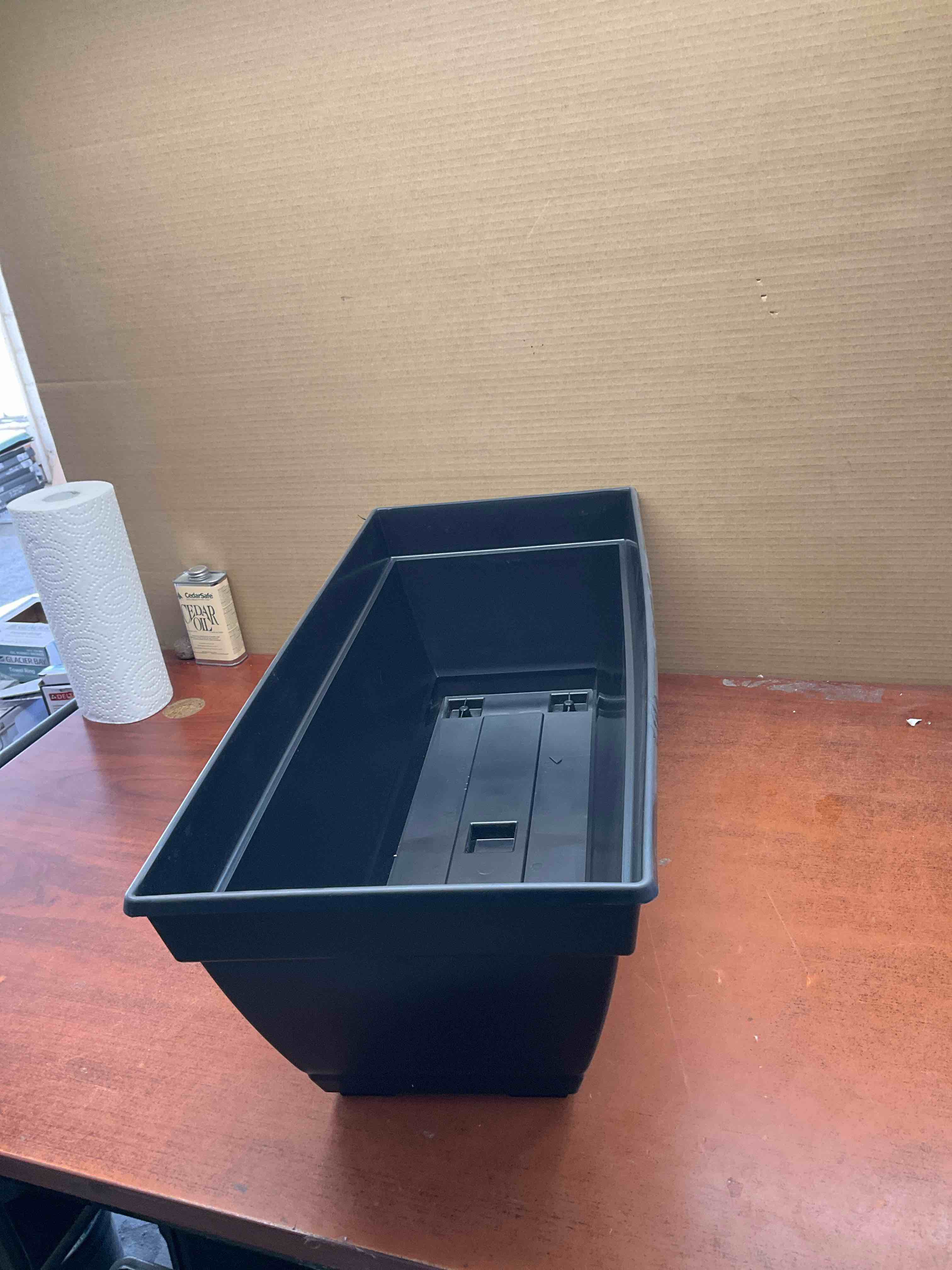 Dynamic Design Newbury Extra Large 26.85 in. x 12 in. 17 qt. Black Resin Deck Box Outdoor Planter