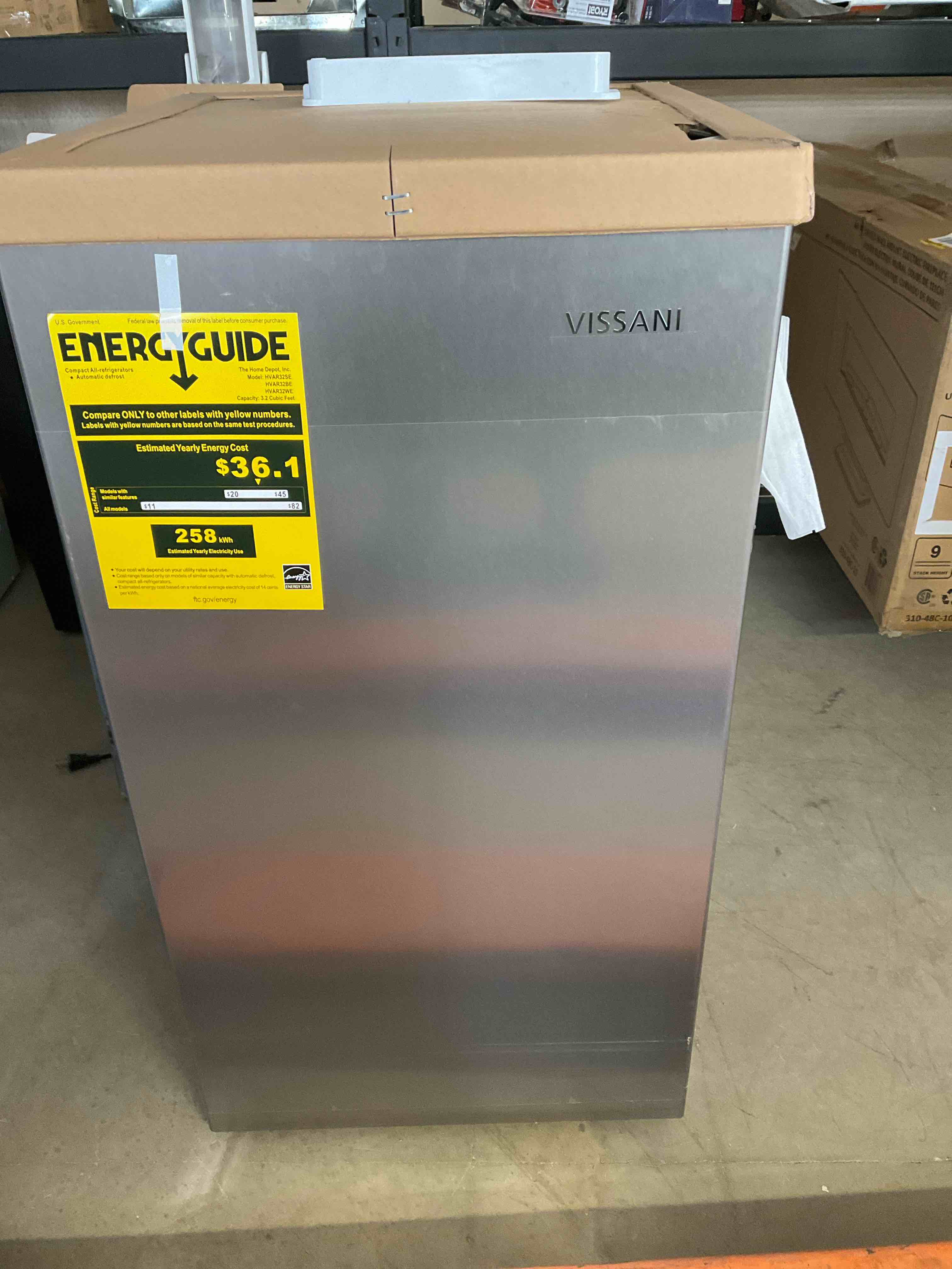 3.2 cu. ft. Mini Refrigerator in Stainless Steel, ENERGY STAR*** small dent on back ***