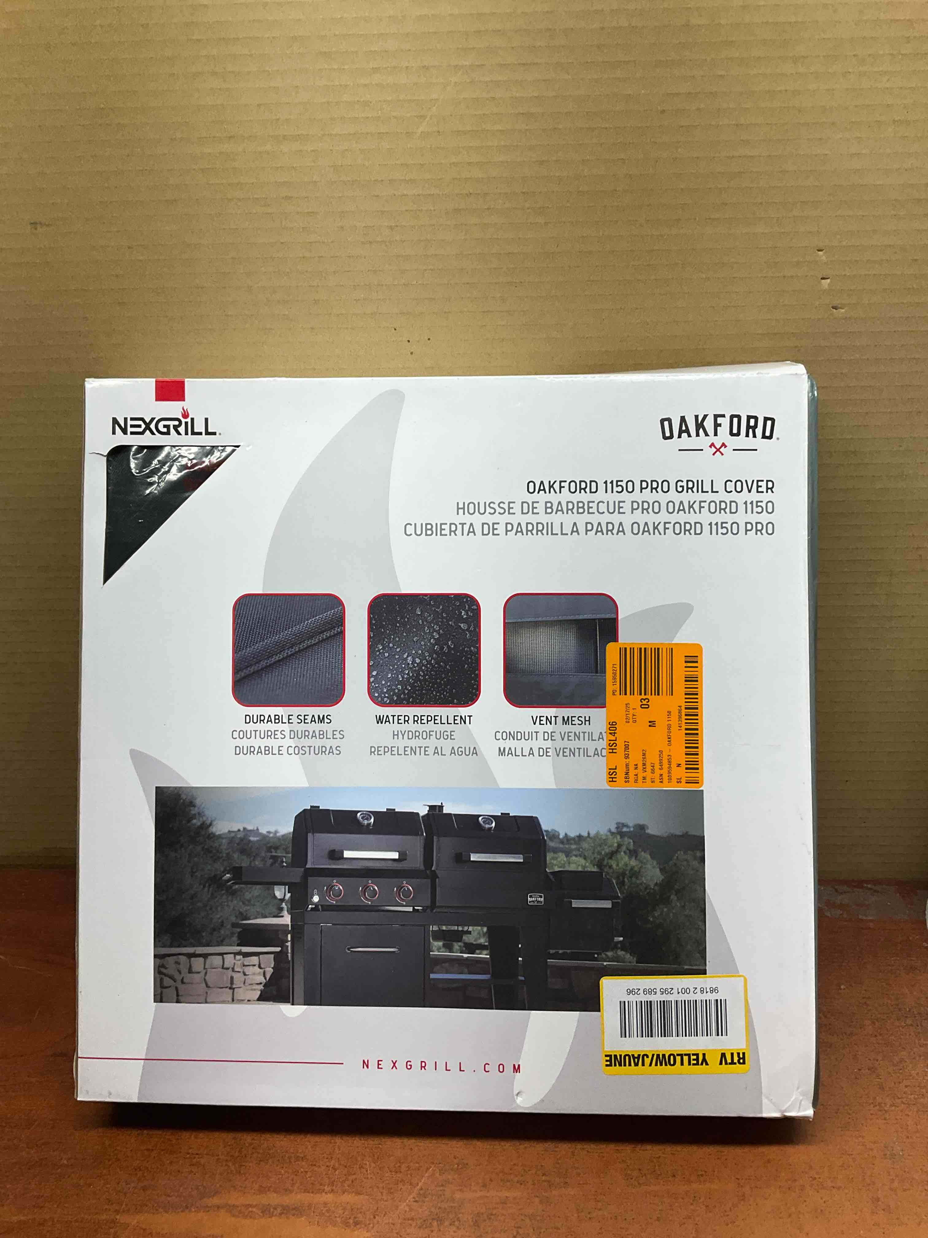 Oakford 1150 Pro Offset Smoker and 3-Burner Gas Grill Cover