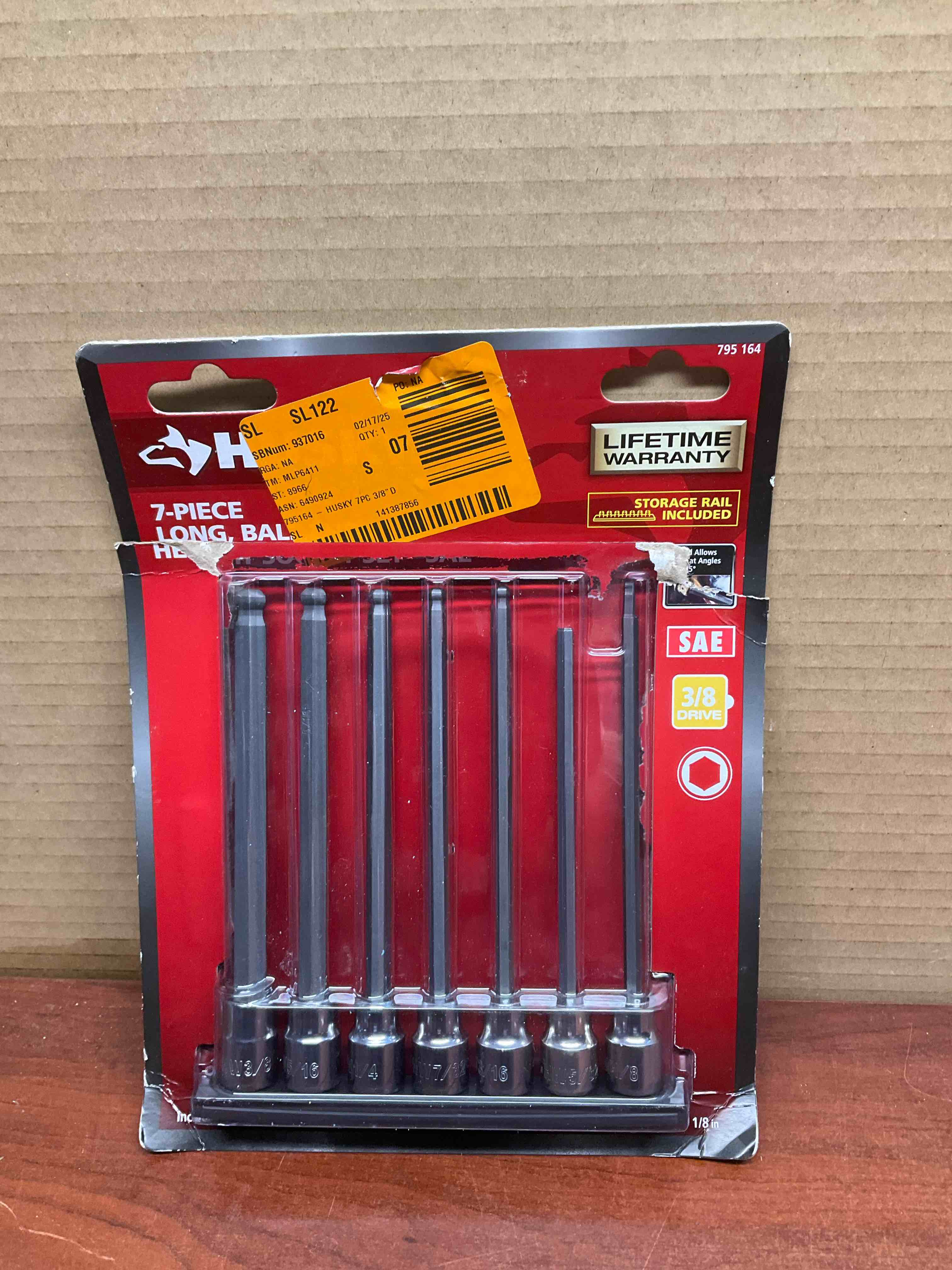 3/8 In. Drive SAE Long Ball Hex Bit Socket Set (7-Piece)