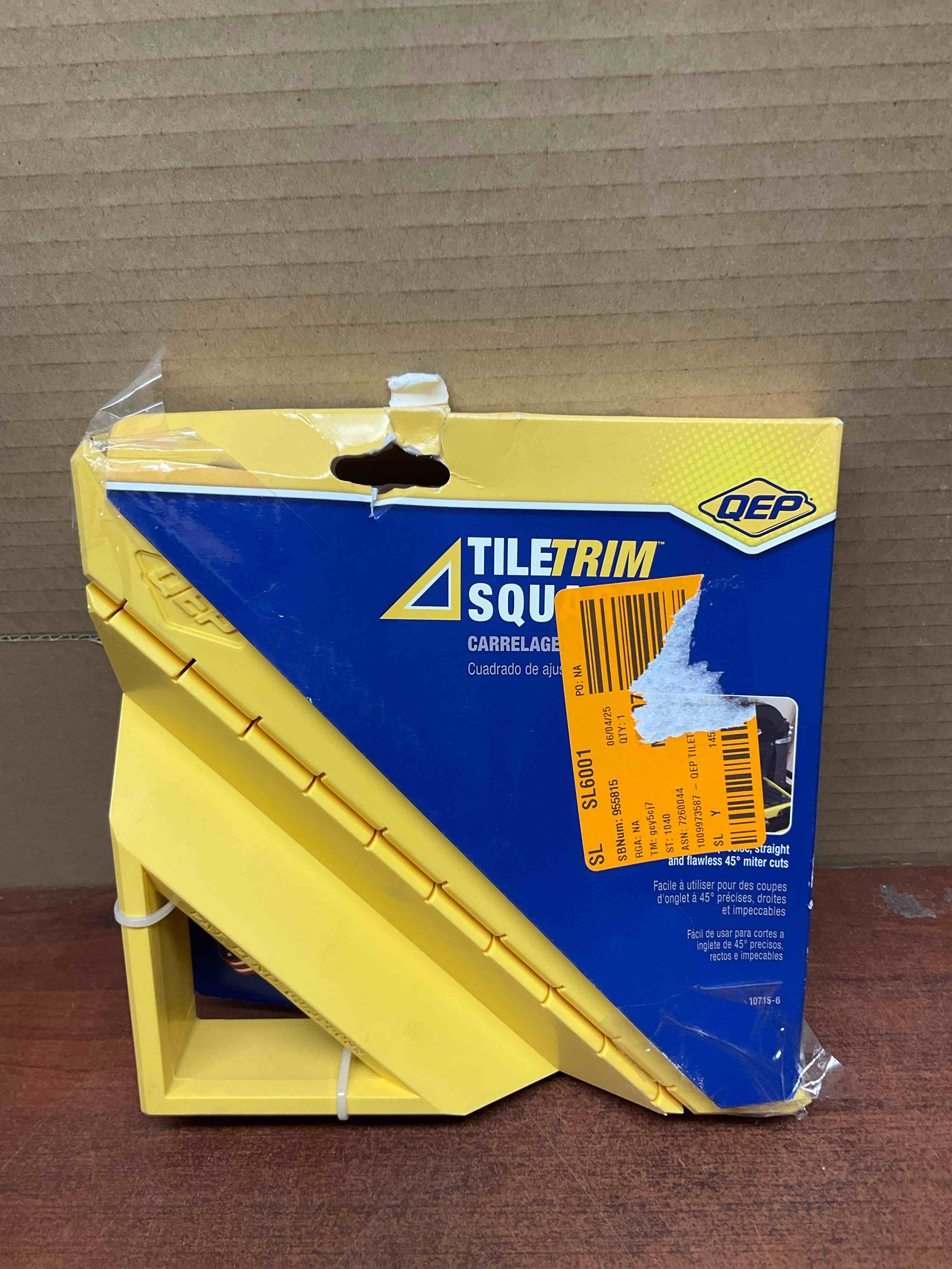 TileTrim Square - Square for Cutting Tile Edging Trim and Jolly on Wet Saws and Chop Saws