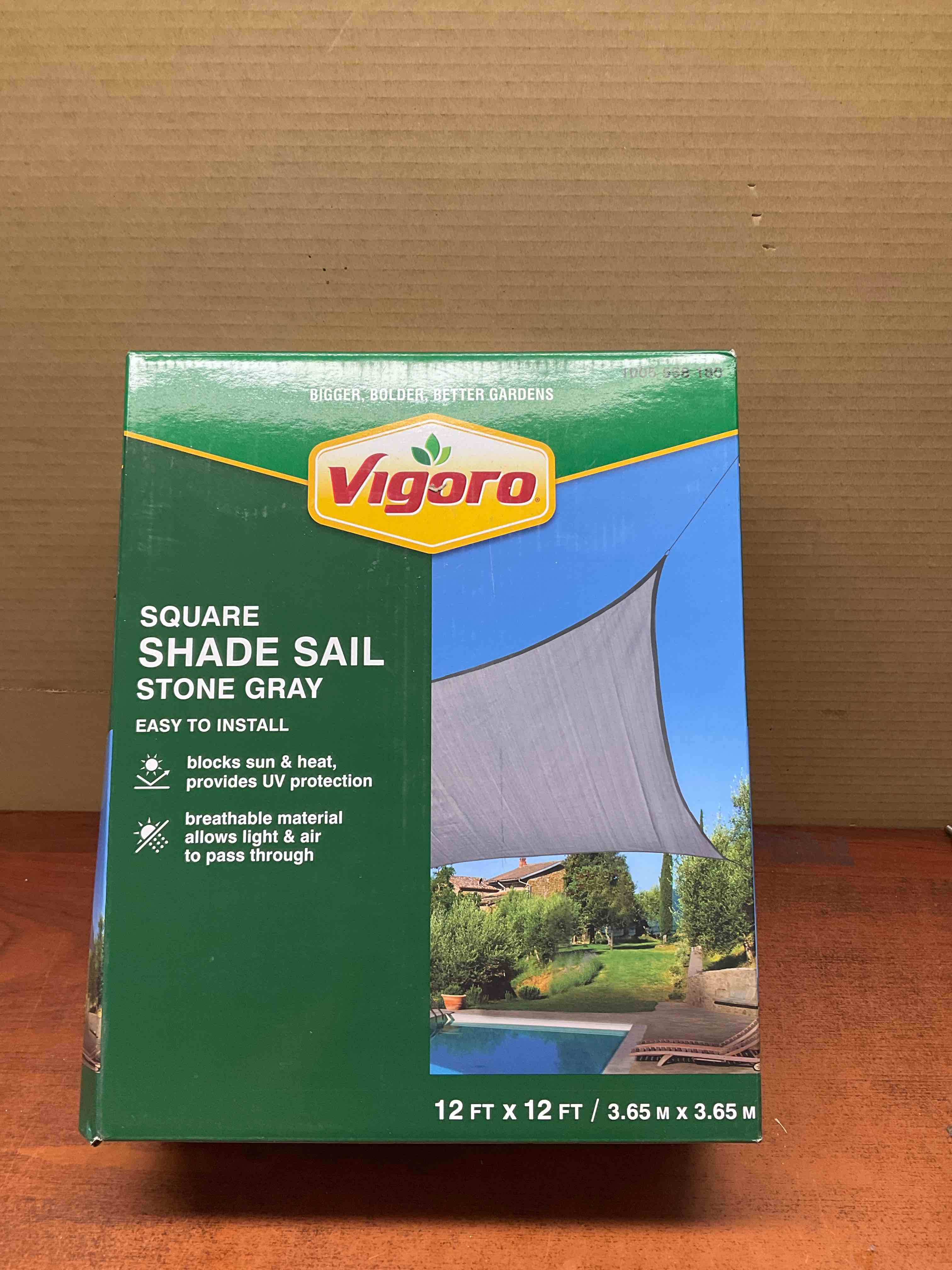 12 ft. x 12 ft. Stone Gray Square Shade Sail