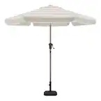 (slight smudging dirt, like new besides that see photos) Hampton Bay 7.5 ft. Steel and Aluminum Market Crank and Tilt Outdoor Patio Umbrella in Tan