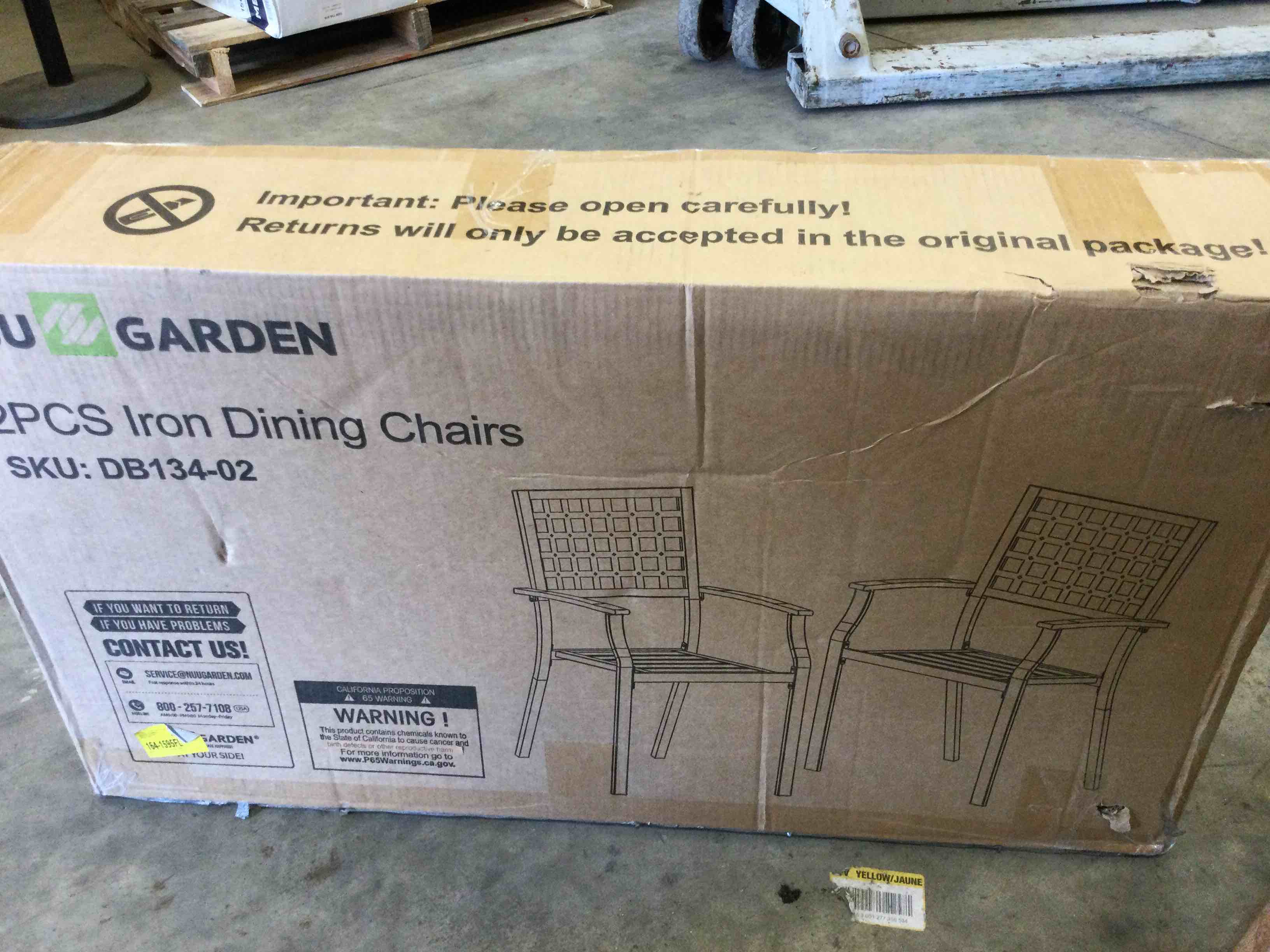 Nuu Garden Metal Outdoor Dining Chairs -Set of 2  Black