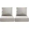 Opohoro 24 in. x 24 in. x 6in. 4-Piece Deep Seating Water & Fade Resistant Outdoor Lounge Chair Replacement Cushion Set in Beige
