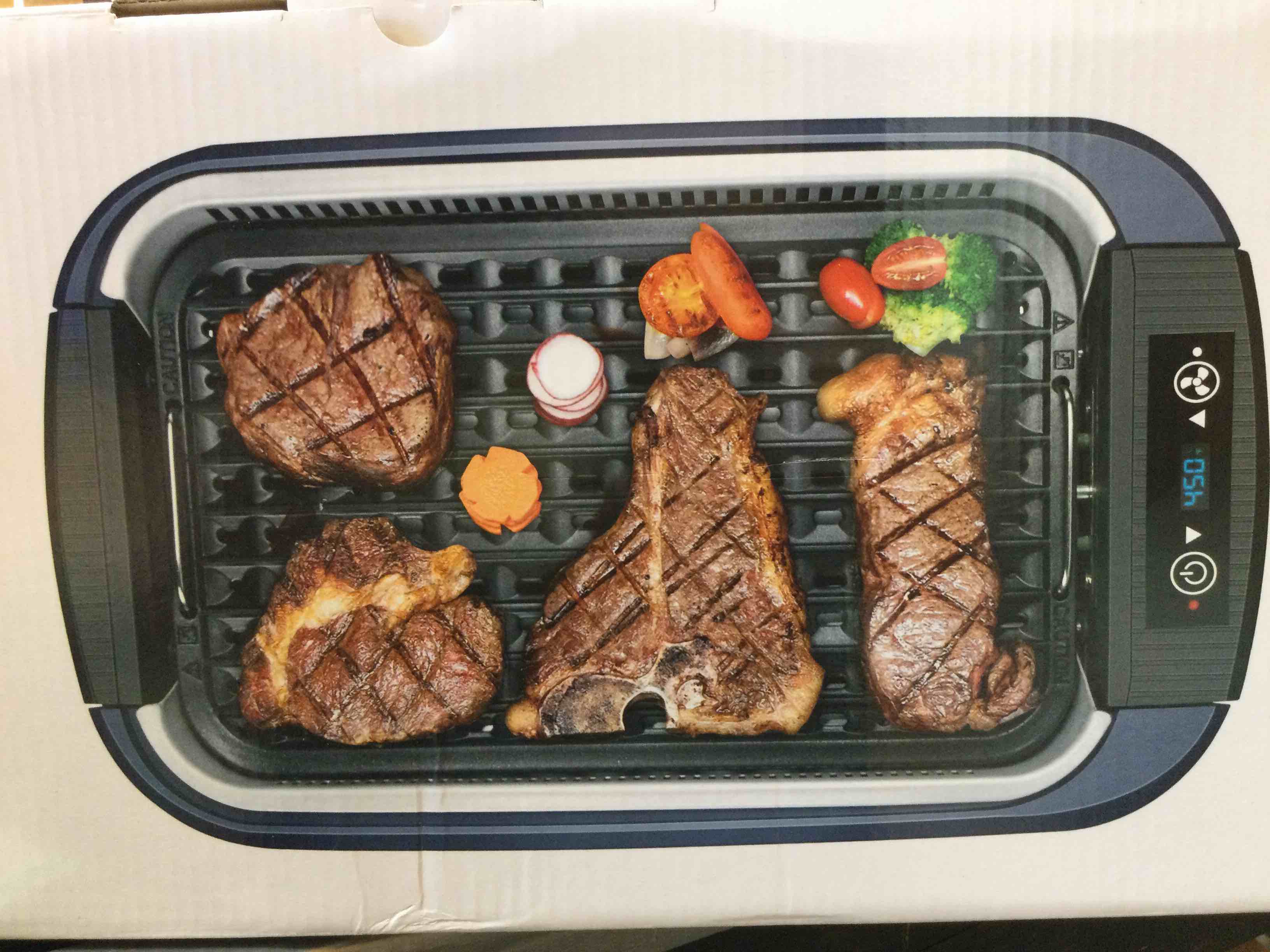 Indoor Grill CUSIMAX Electric Smokeless Grill Portable Korean BBQ Grill with Turbo Smoke Extractor Technology, Non-stick Removable Plate, Tempered Glass Lid, Great for Party(Single Plate)