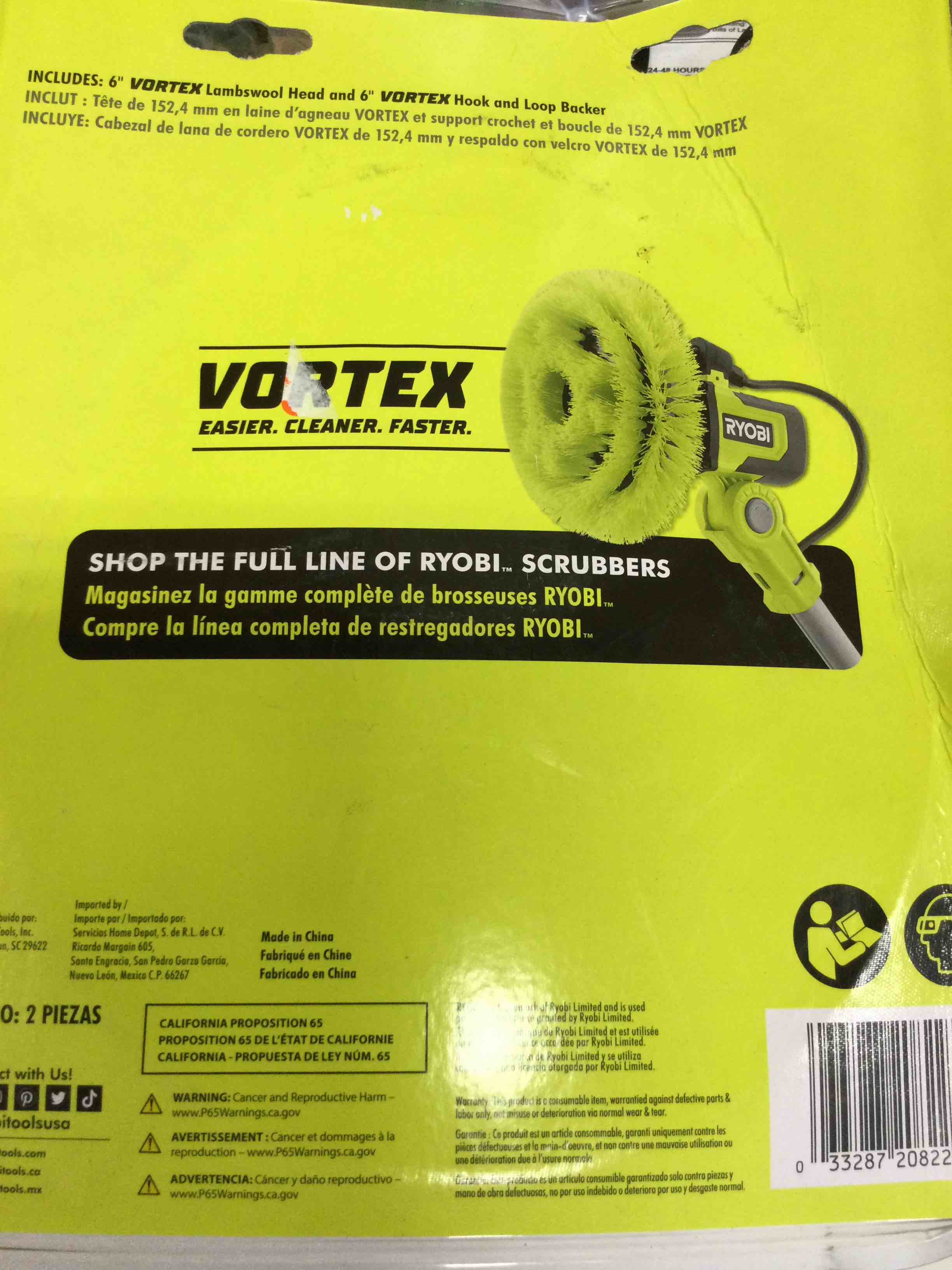 Ryobi 6” 2pc Vortex Lambswool Kit