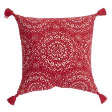 Hampton Bay 20 in. x 20 in. Chili Outdoor Throw Pillow