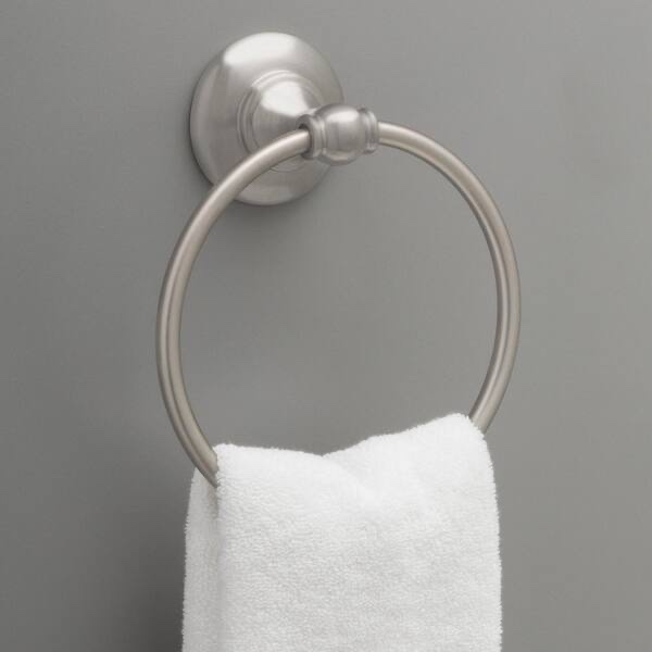Delta Greenwich II Wall Mount Round Closed Towel Ring Bath Hardware Accessory in Brushed Nickel