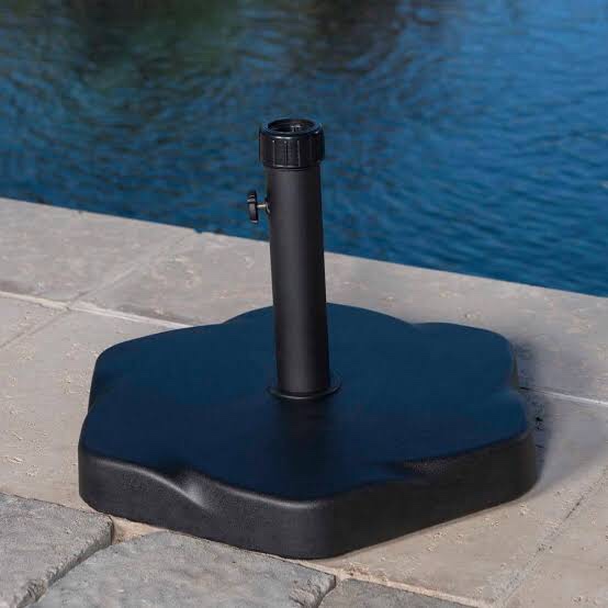 65 lbs. Hexagon Concrete Outdoor Patio Umbrella Base in Black