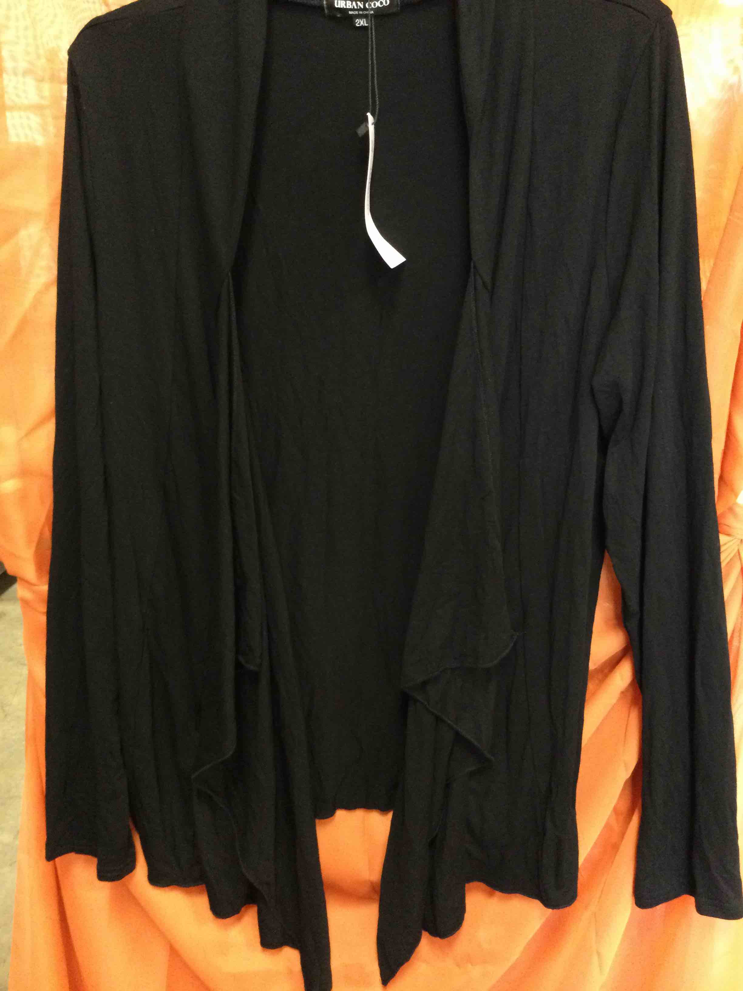 Urban CoCo Women's Drape Front Open Cardigan Long Sleeve Irregular Hem