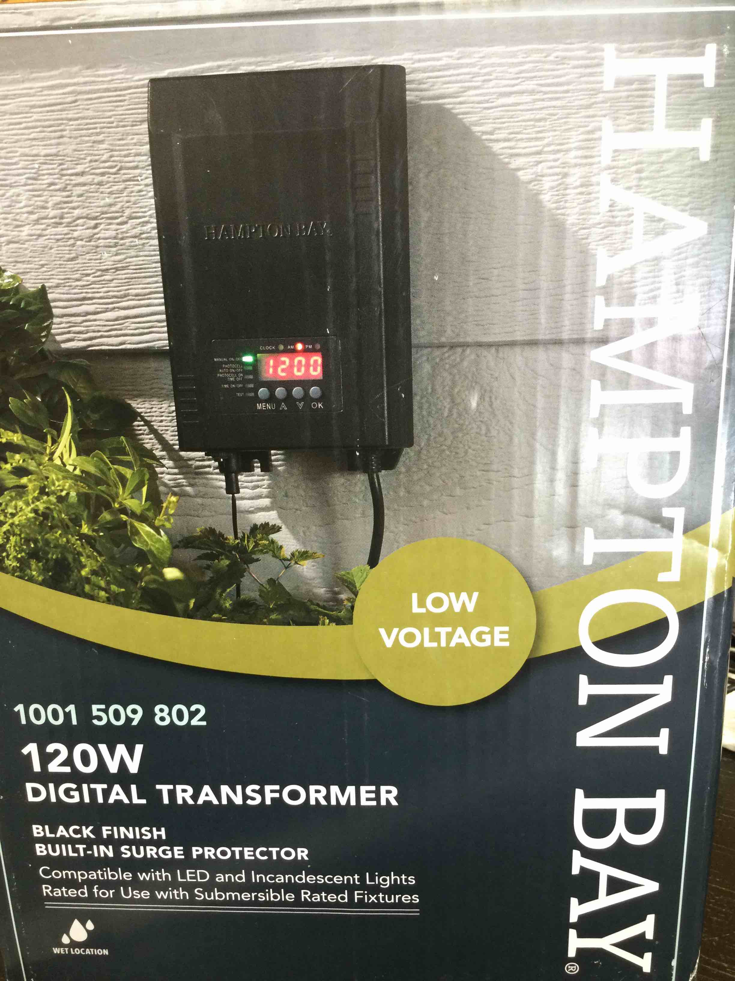 Hampton Bay 120W Digital Transformer , Black Finish, Built in Surge Protector