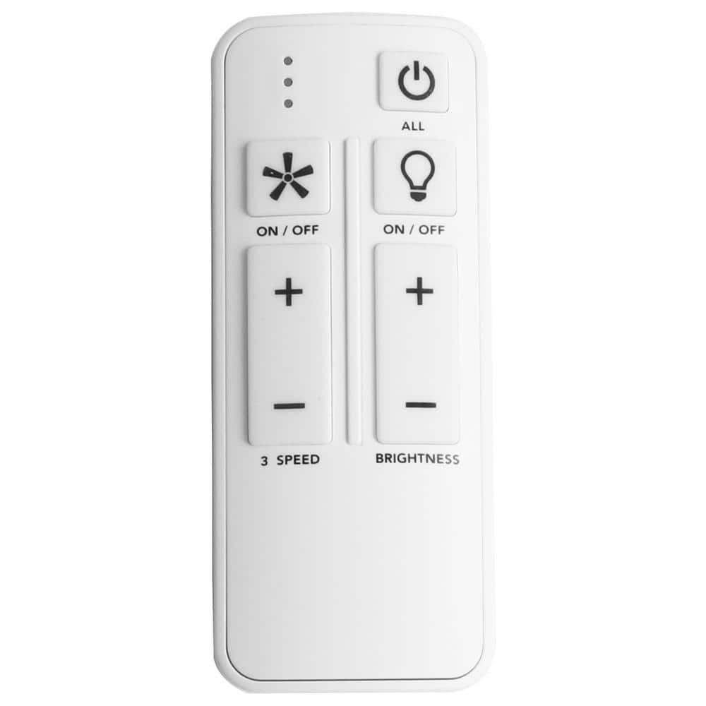 Hampton Bay White Universal 3-speed Damp Rated Ceiling Fan Remote Control with Dimmer