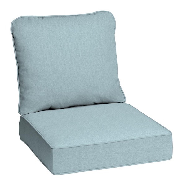 24 in. w x 24 in. d cushionguard deep seat universal outdoor cushion in surf