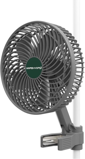 Mars Hydro M6 Grow Tent Fan, 10 Speeds Powerful Oscillating Clip Fan with Low Noise for Hydroponic Plants and Ventilation Circulation 
