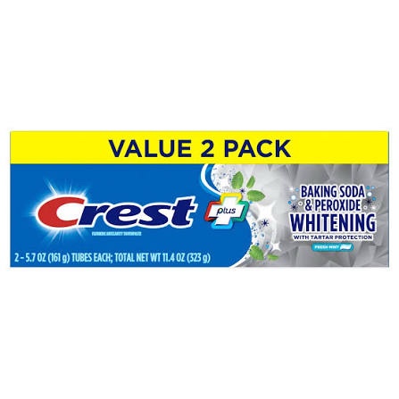 Crest Baking Soda & Peroxide Whitening with Tartar Protection Fresh Mint 2 pack