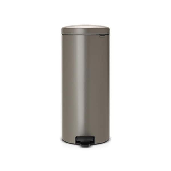 Brabantia NewIcon 8 Gallon (30L) Platinum Steel Step On Trash Can
