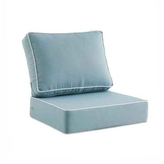 Outdoor Cushion Thick Deep Seat Pillow Back For Wicker Chair, 24 in. x 24 in. x 6 in., Square, Light Blue