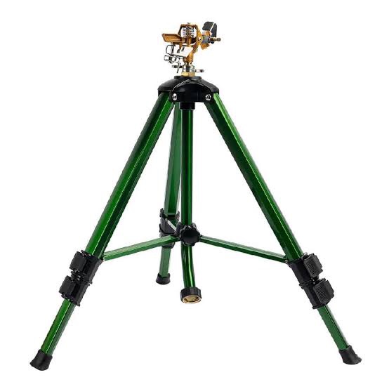 2800 sq. ft. Green Pulsating Impact Sprinkler with Tripod Base and 3/4 in. Hose Connector