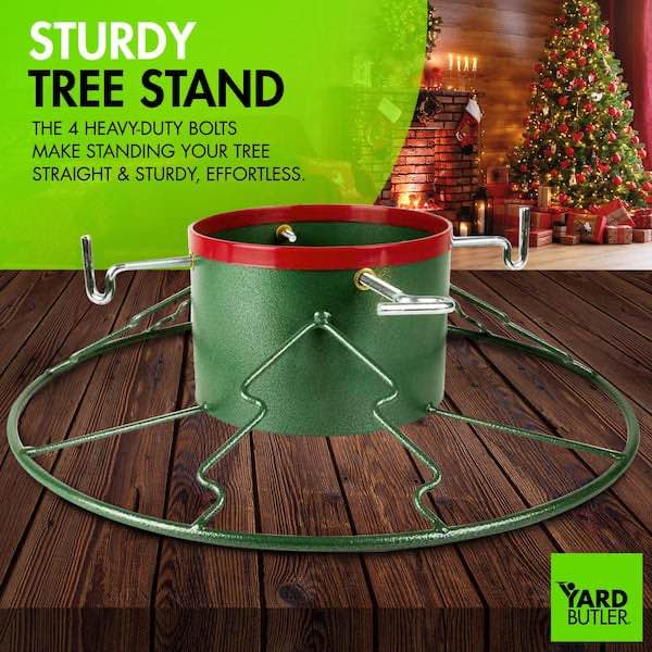 Yard Butler Santa's Last Stand Tree Stand Steel for 6 ft. to 11 ft. Trees