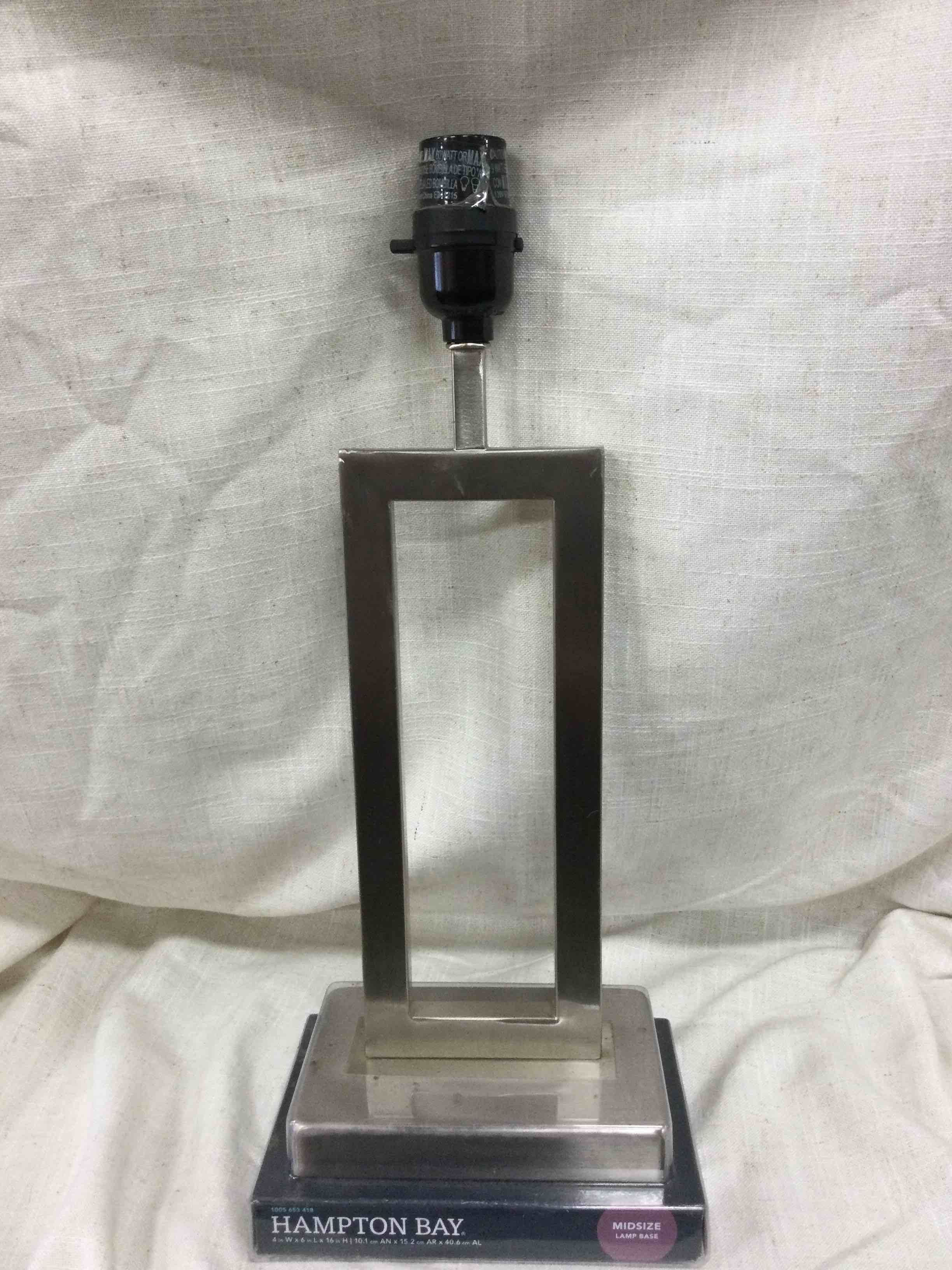Hampton Bay 16-inch H Metal Midsize Lamp Base Silver