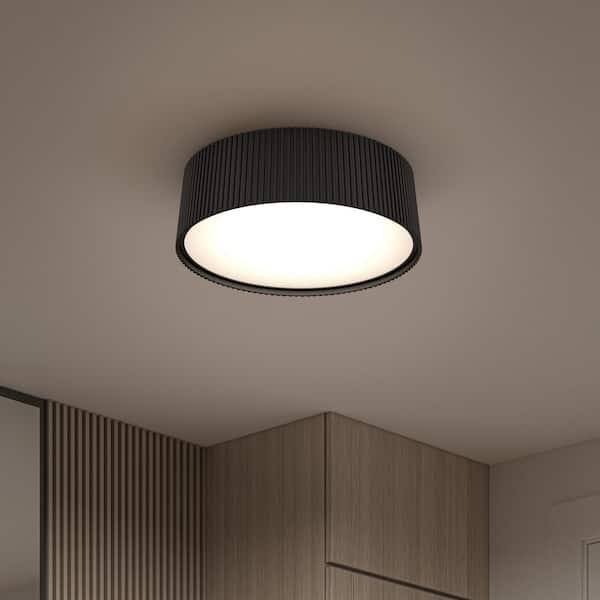 Artika Groove 13 in. 1 Light Black 5CCT Integrated Selectable LED Flush Mount Ceiling Light