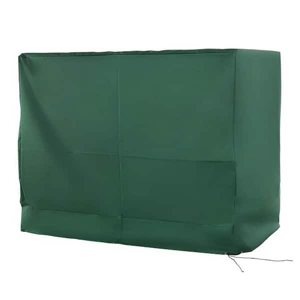 Outsunny 94.5" L x 52.25" W Dark Green 3-Seater Patio Swing Cover Outdoor Chair Cover Garden Furniture Cover Waterproof Anti-UV
