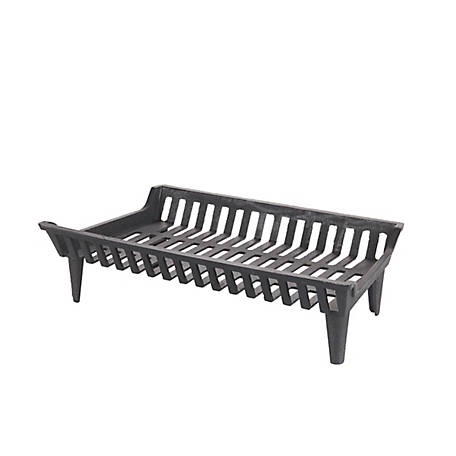 24 in. Cast Iron Heavy-Duty Fireplace Grate with 4 in. Clearance