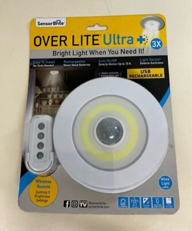 ultra overhead motion activated led rechargeable night light